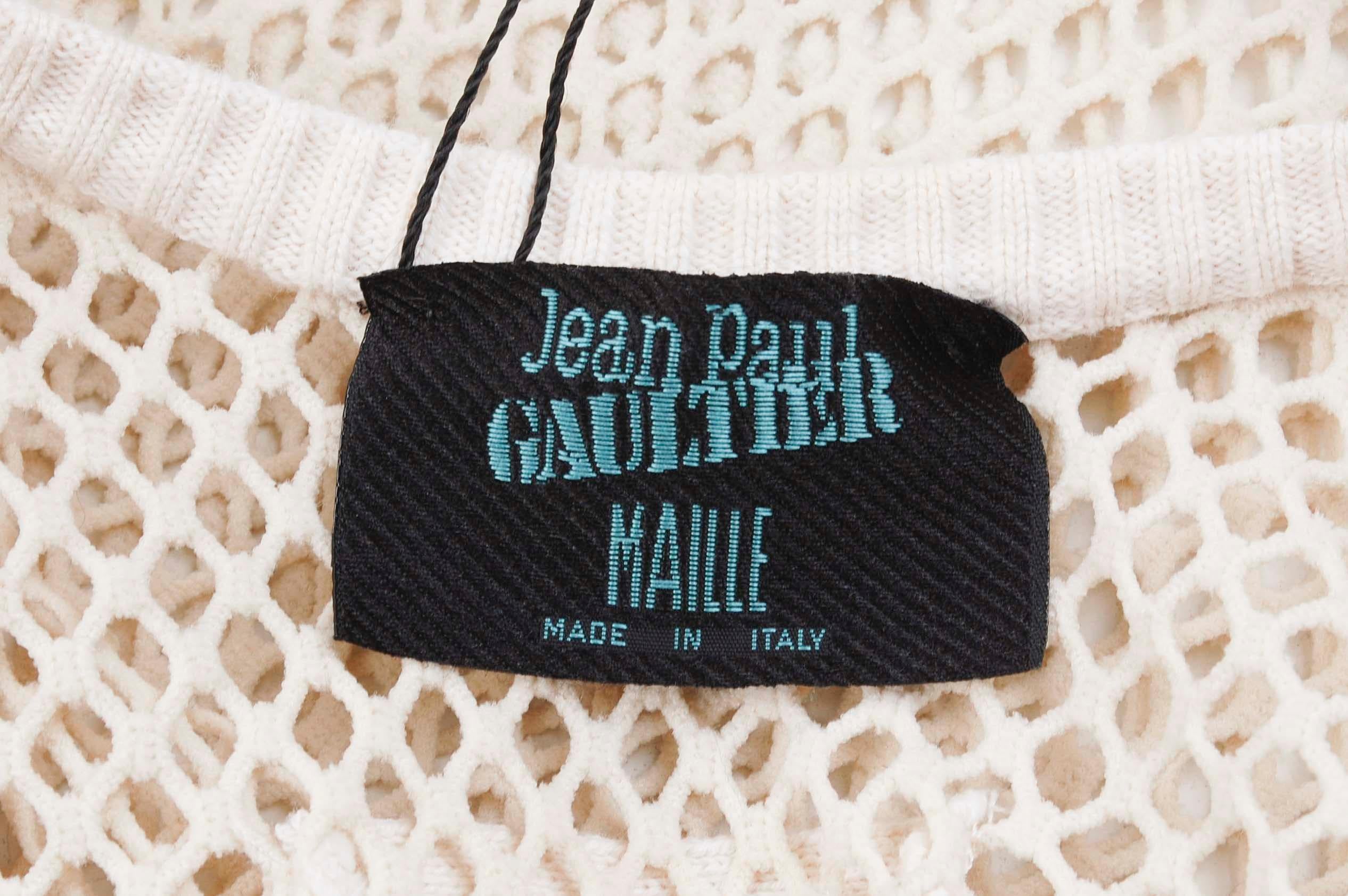 Gray Jean Paul Gaultier Mesh Top Men T-Shirt Size M For Sale