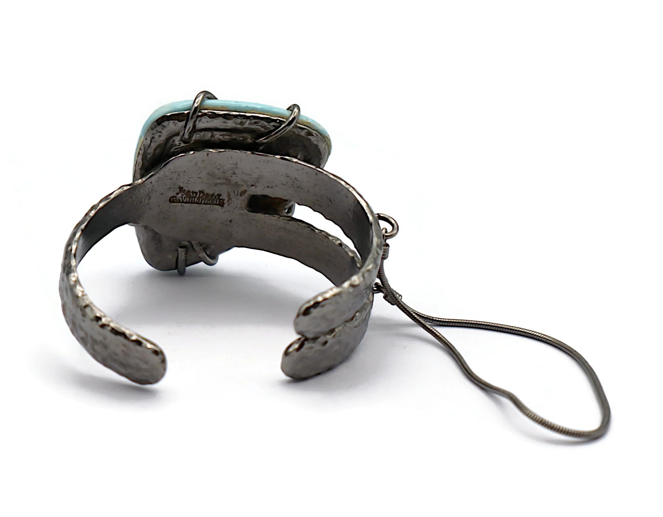 JEAN PAUL GAULTIER Metal and Ceramic Cuff Bracelet For Sale 7