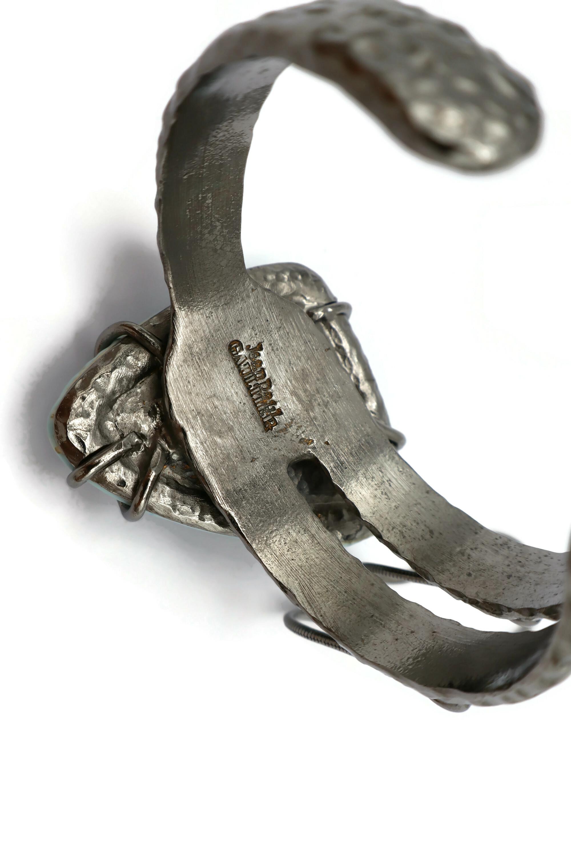 JEAN PAUL GAULTIER Metal and Ceramic Cuff Bracelet For Sale 8