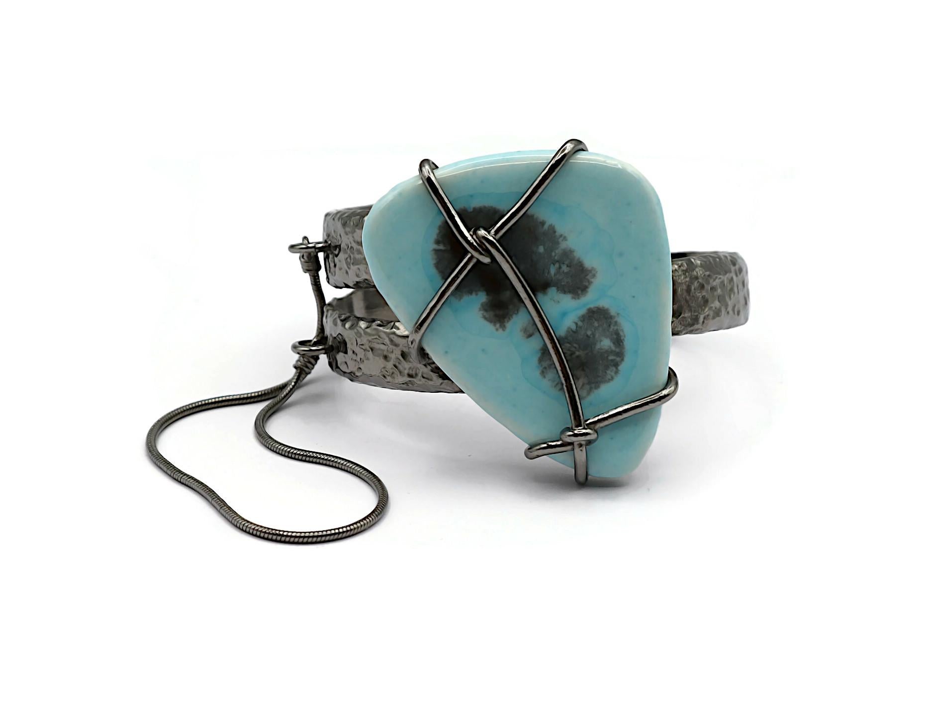 Women's JEAN PAUL GAULTIER Metal and Ceramic Cuff Bracelet For Sale