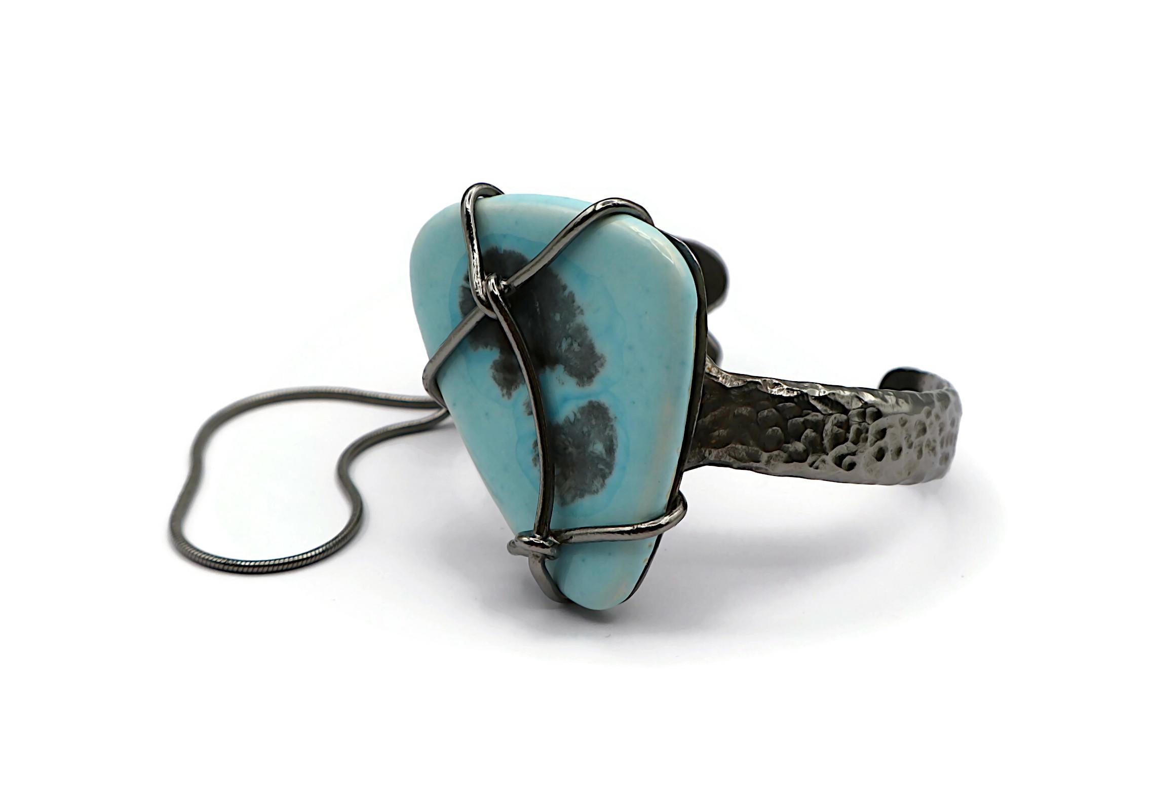 JEAN PAUL GAULTIER Metal and Ceramic Cuff Bracelet For Sale 1