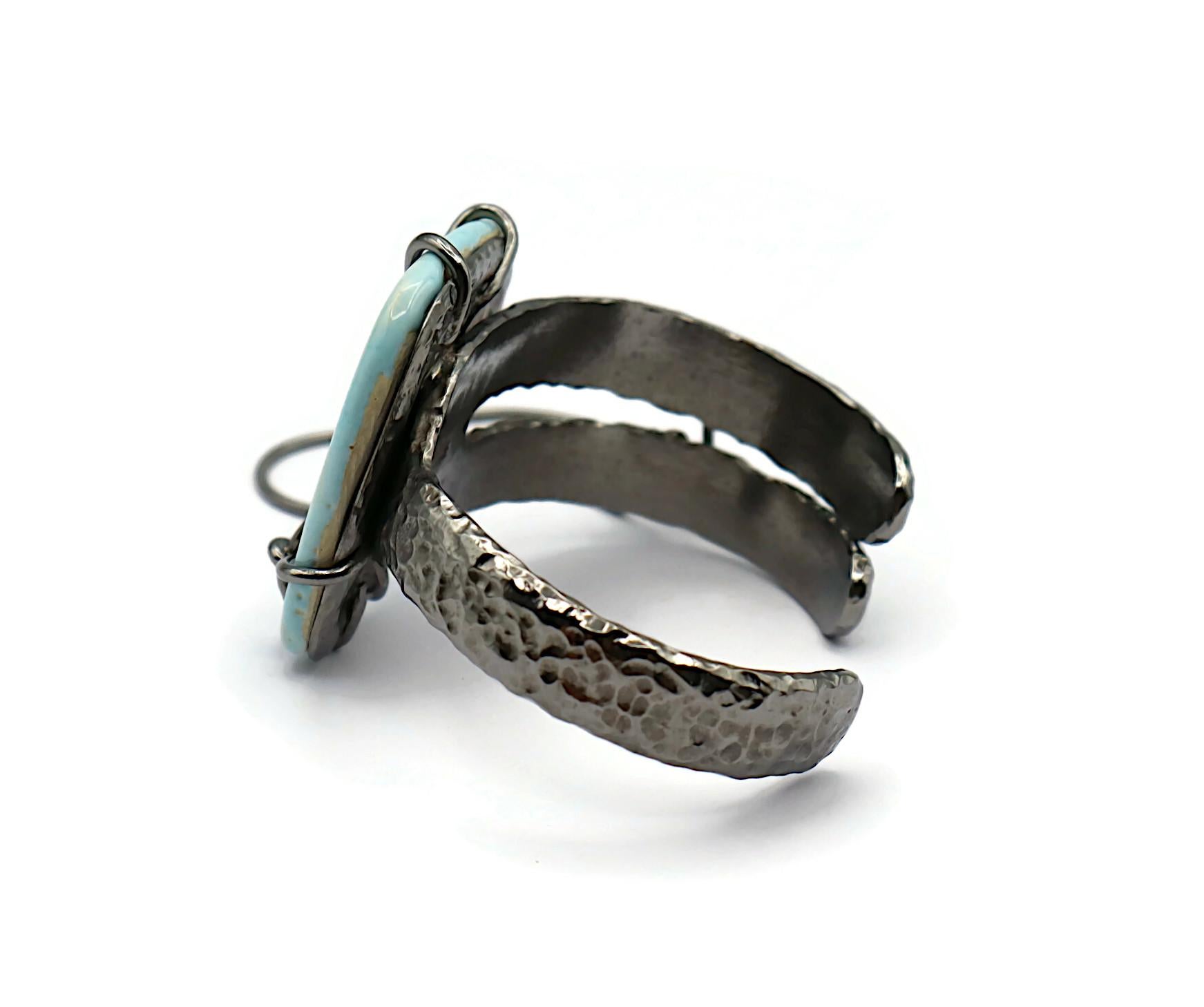 JEAN PAUL GAULTIER Metal and Ceramic Cuff Bracelet For Sale 4