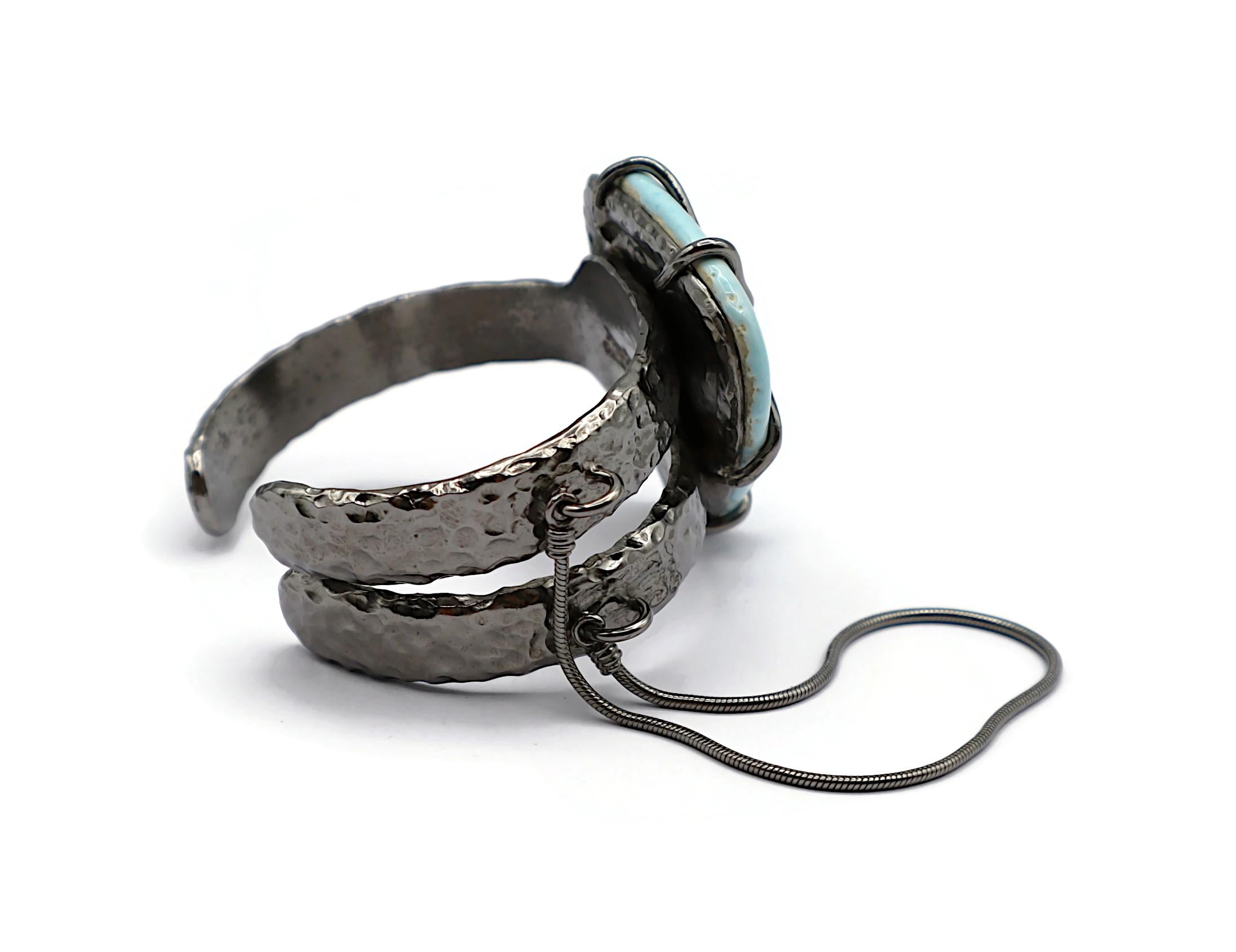 JEAN PAUL GAULTIER Metal and Ceramic Cuff Bracelet For Sale 6