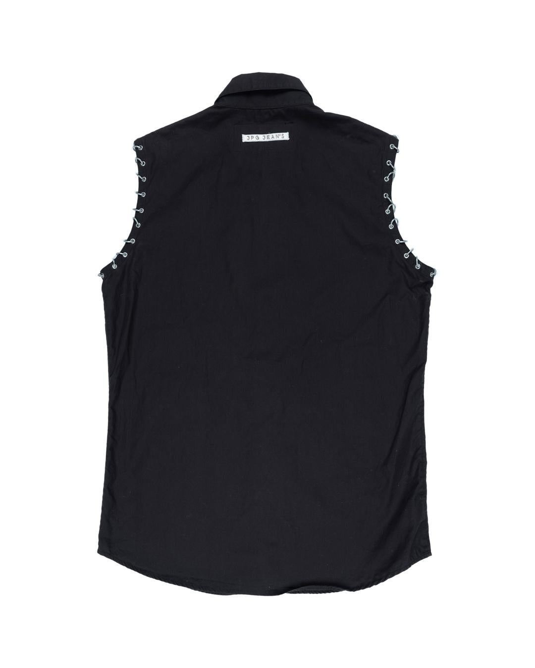 Jean Paul Gaultier Metal Pierced Sleeveless Shirt In Good Condition For Sale In Beverly Hills, CA