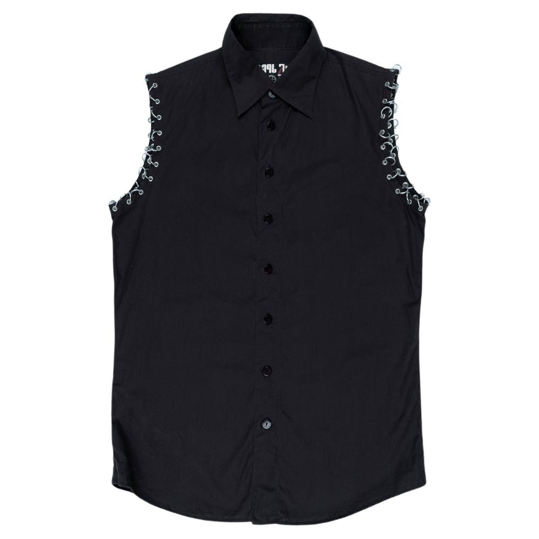 Jean Paul Gaultier Metal Pierced Sleeveless Shirt For Sale