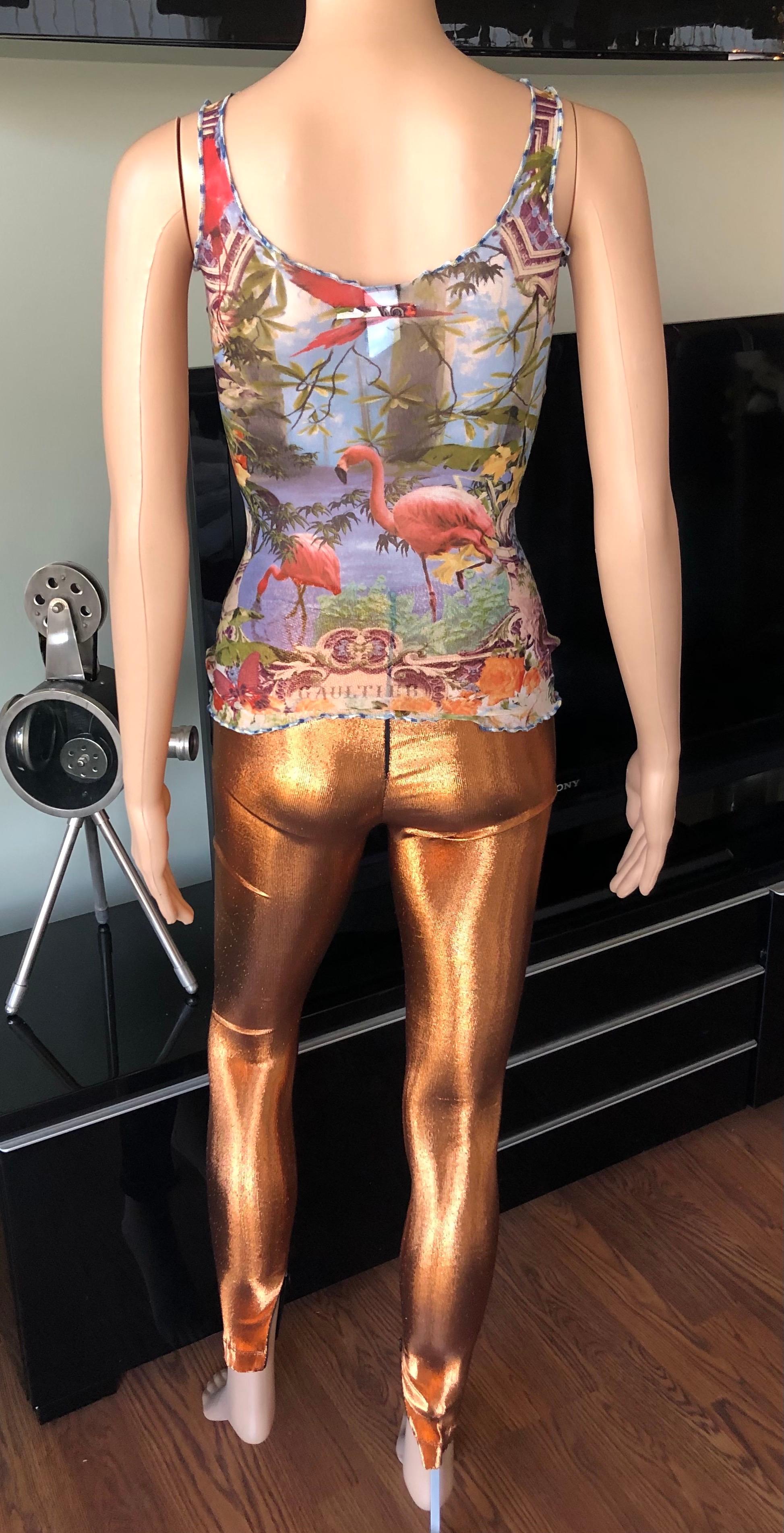 Jean Paul Gaultier Metallic Fitted Stretch Leggings Pants For Sale 1