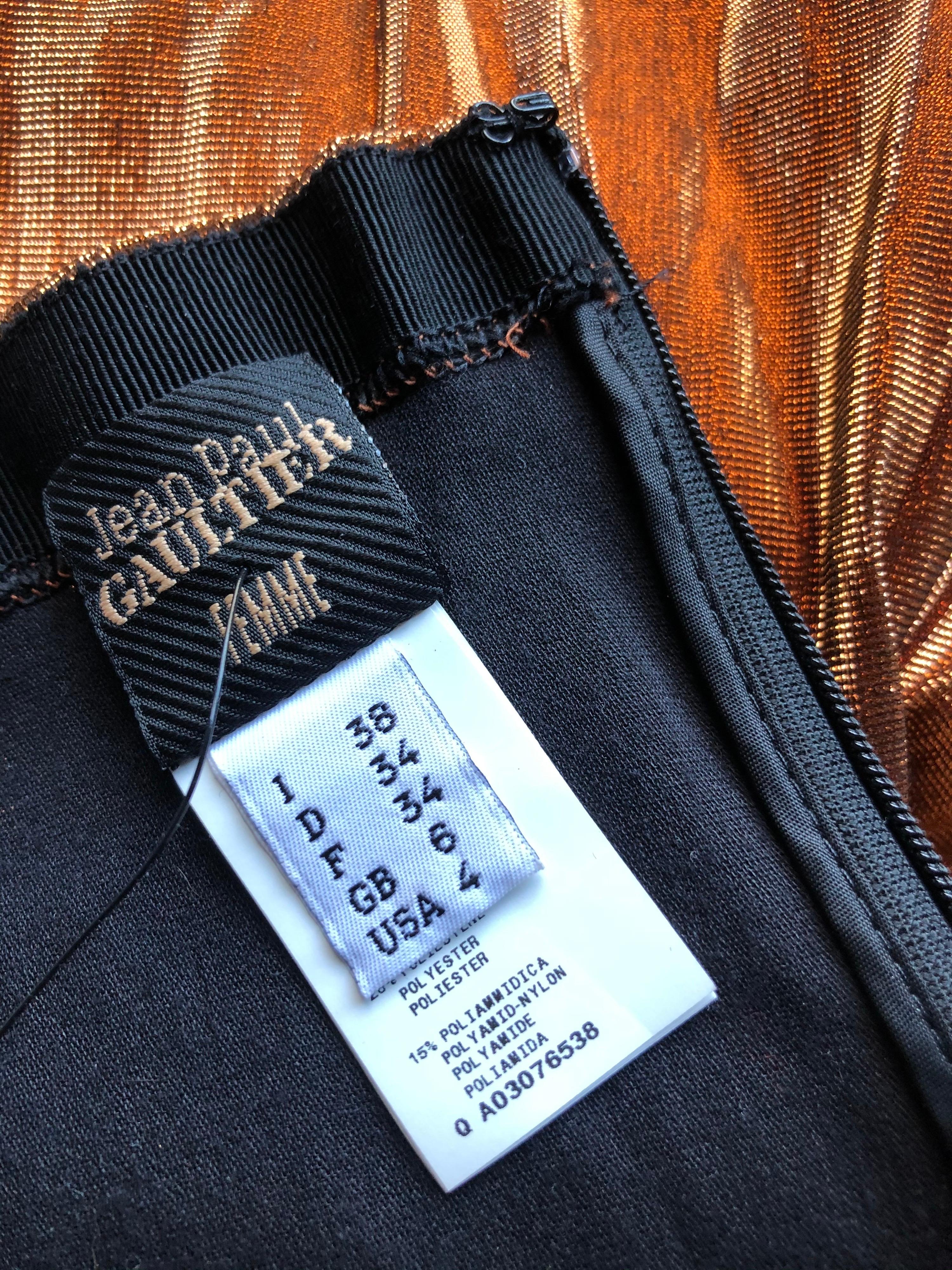 Jean-Paul Gaultier - Pantalon legging extensible ajusté métallisé en vente 4