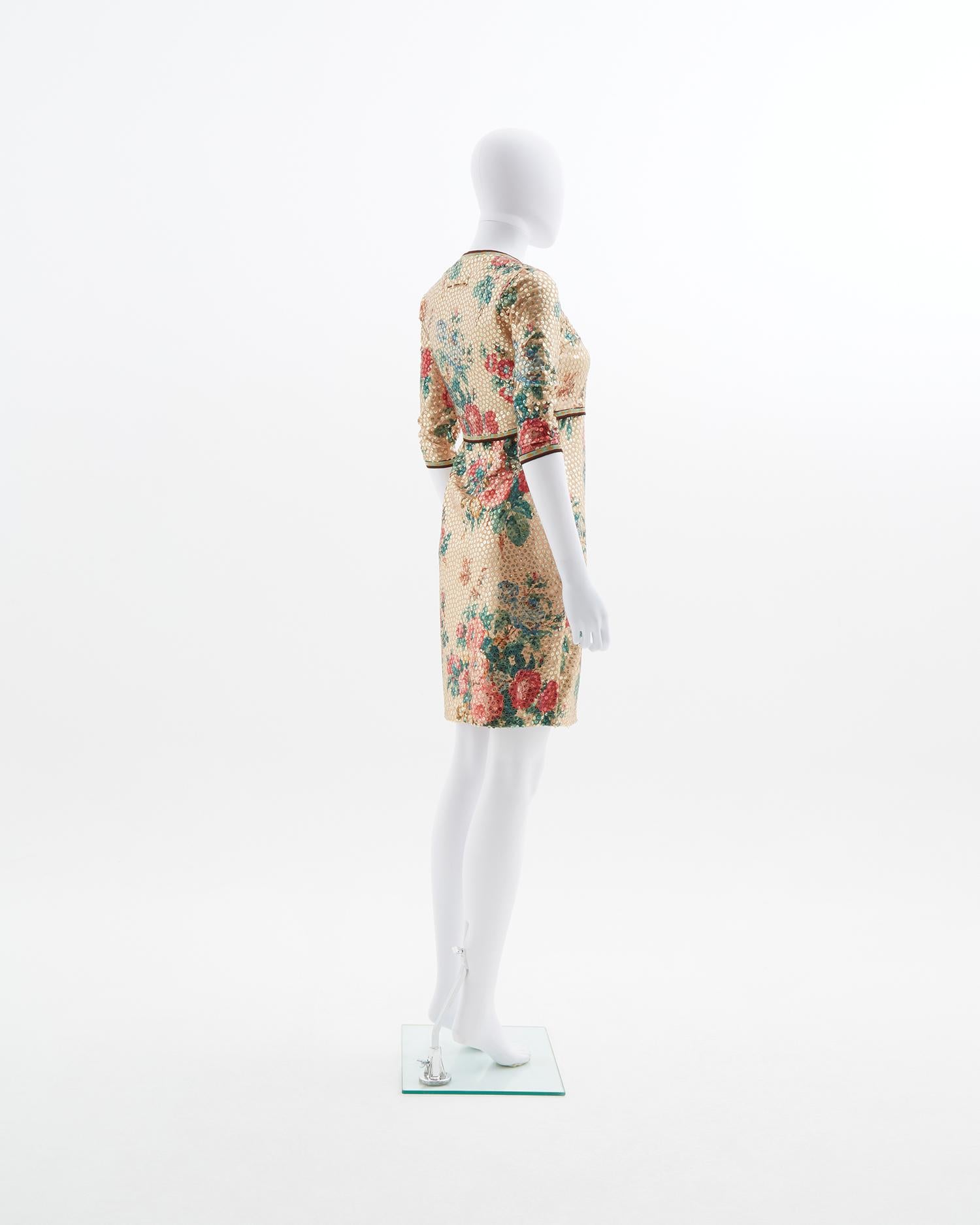 Jean Paul Gaultier, ensemble robe et crop-top en paillettes or métallisé, ss 1991 en vente 2