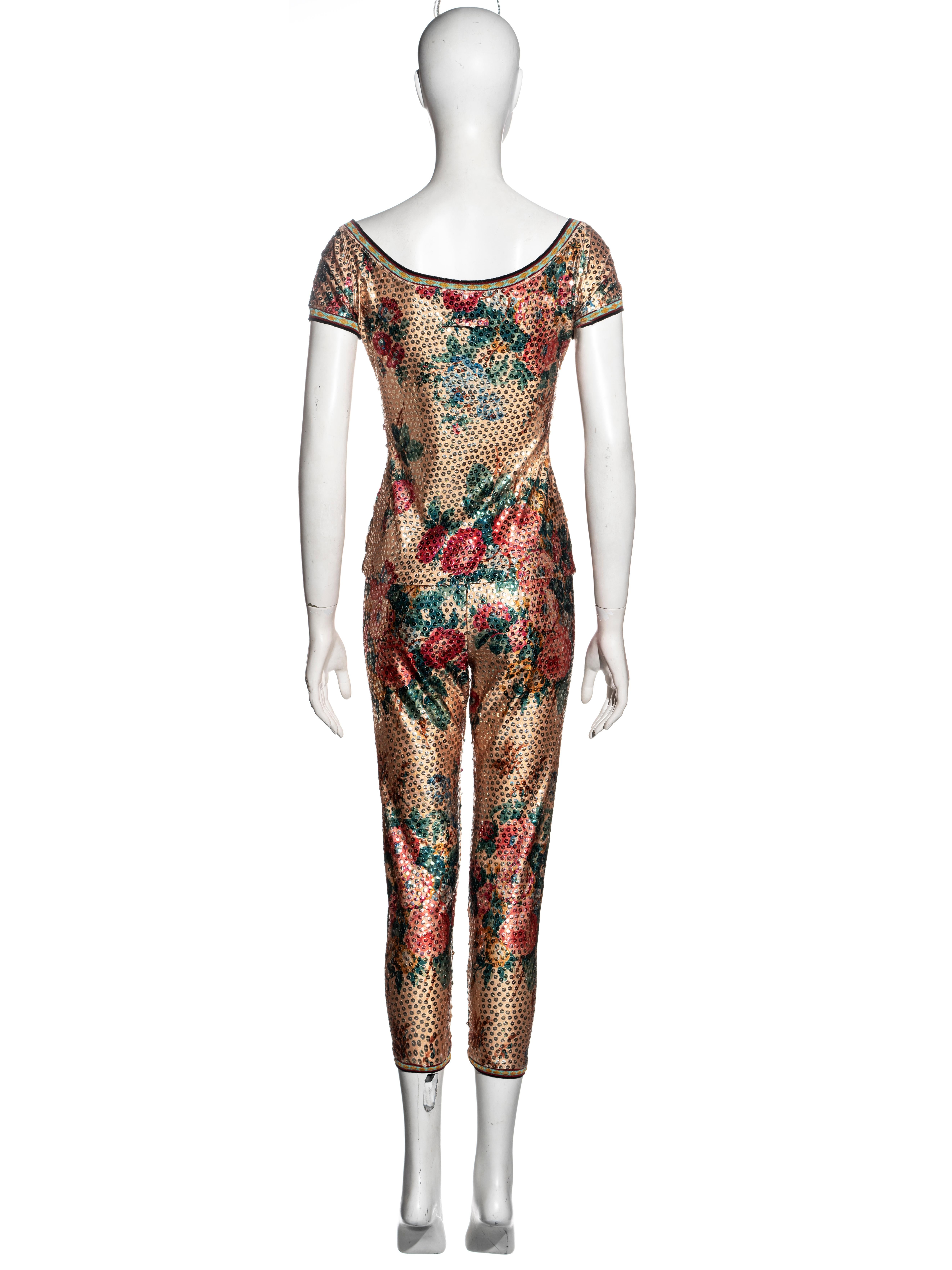 Jean Paul Gaultier T-Shirt und Leggings mit goldenen Pailletten, ss 1991 im Angebot 5