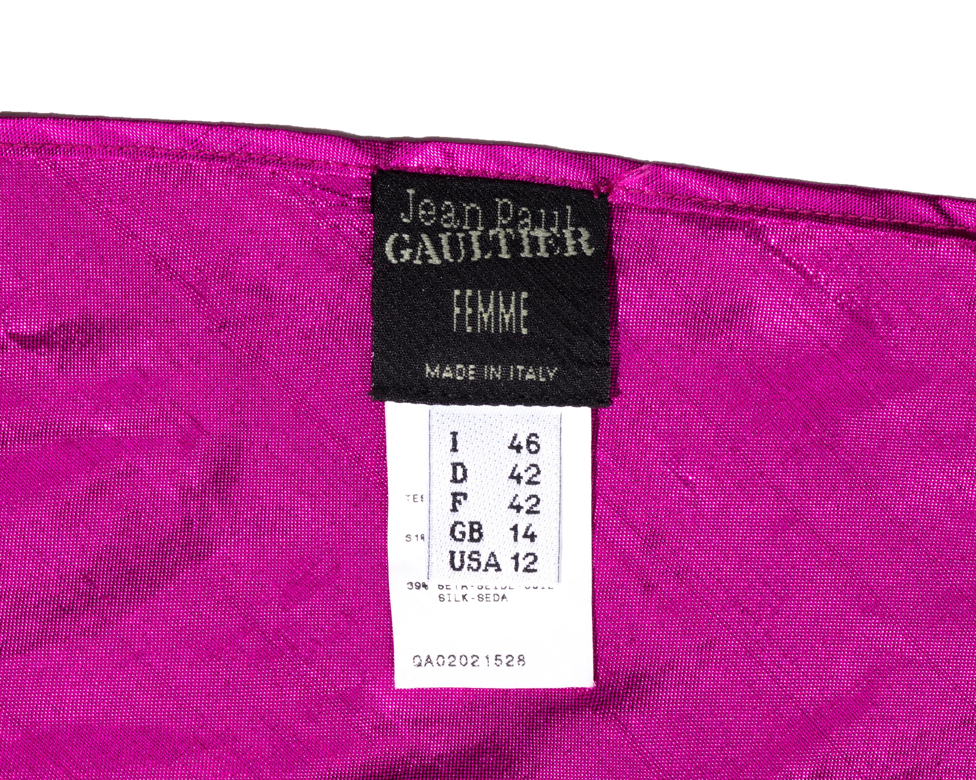 Jean Paul Gaultier metallic pink silk taffeta wrap top, ss 2000 For Sale 8