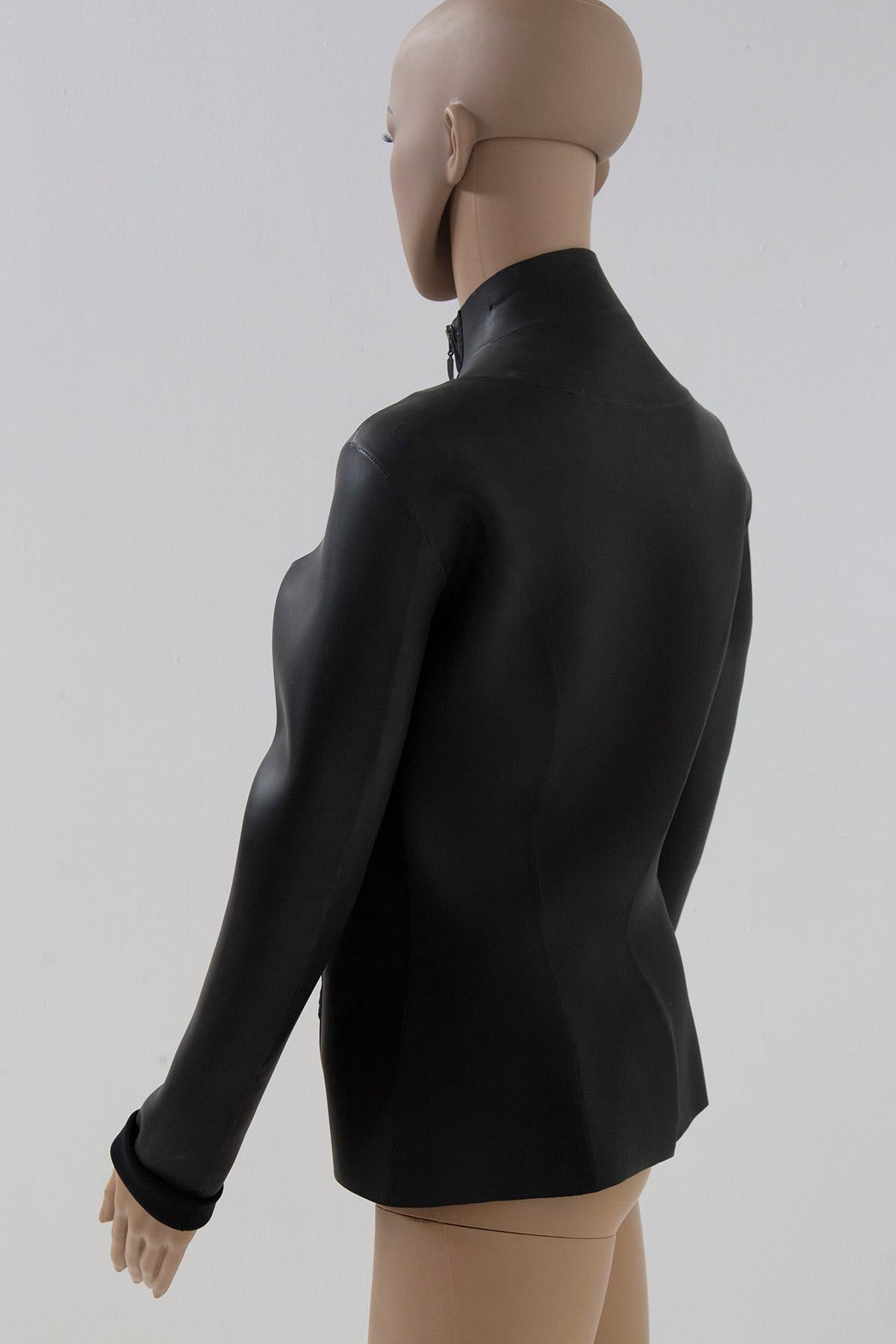 Jean Paul Gaultier modern suba/rubberized jacket For Sale 4