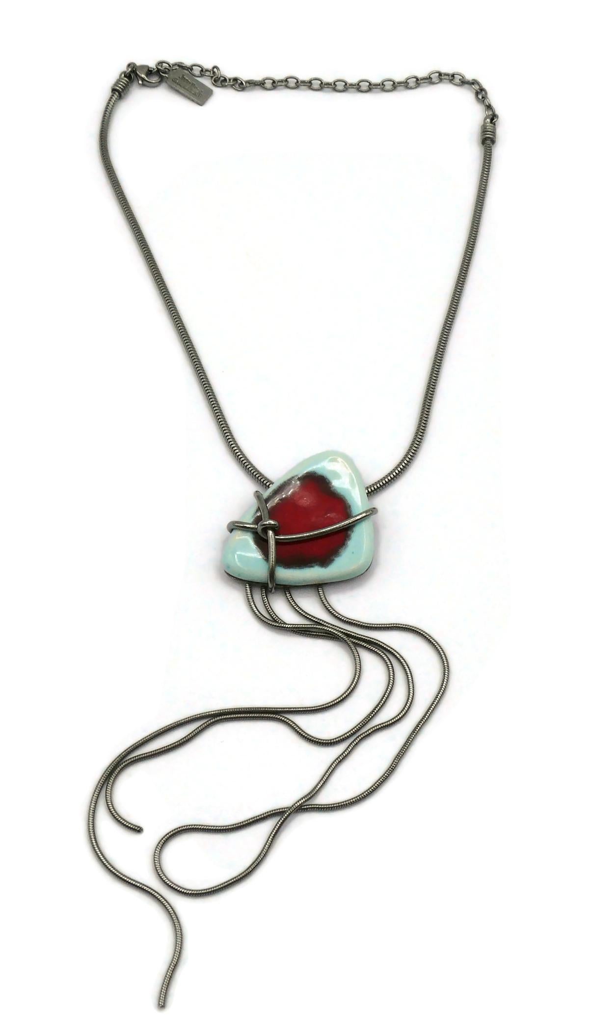 JEAN PAUL GAULTIER Modernist Pendant Necklace In Excellent Condition For Sale In Nice, FR