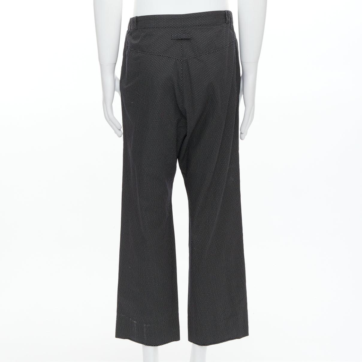 Men's JEAN PAUL GAULTIER Monsieur black white polka dot wide pants FR48 M