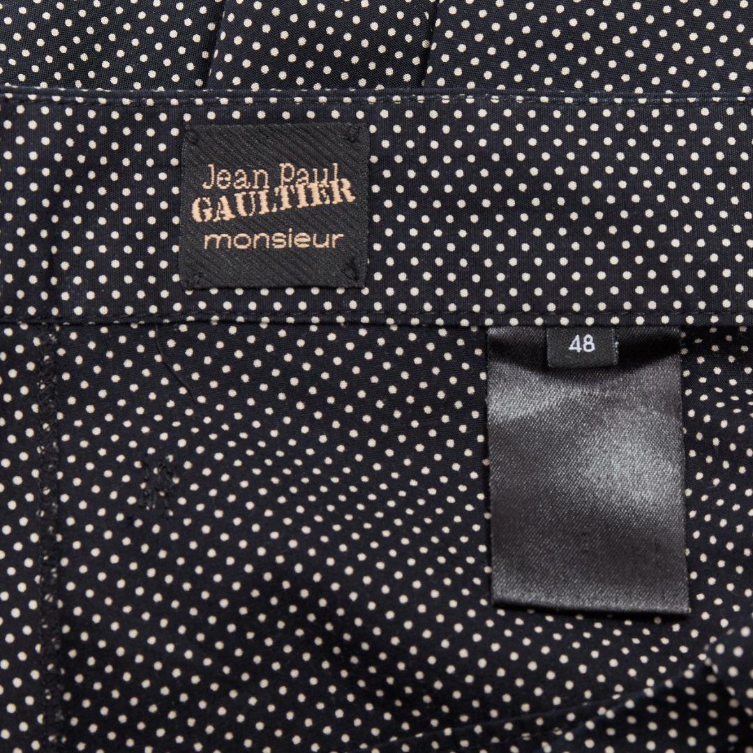 JEAN PAUL GAULTIER Monsieur black white polka dot wide pants FR48 M 3