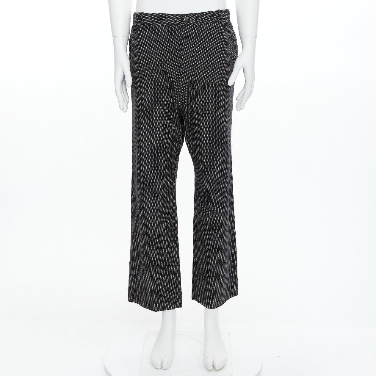 JEAN PAUL GAULTIER Monsieur black white polka dot wide pants FR48 M 4