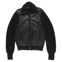 Jean Paul Gaultier Monsieur Zipped Front Leather Men Jacket/Sweater Size L