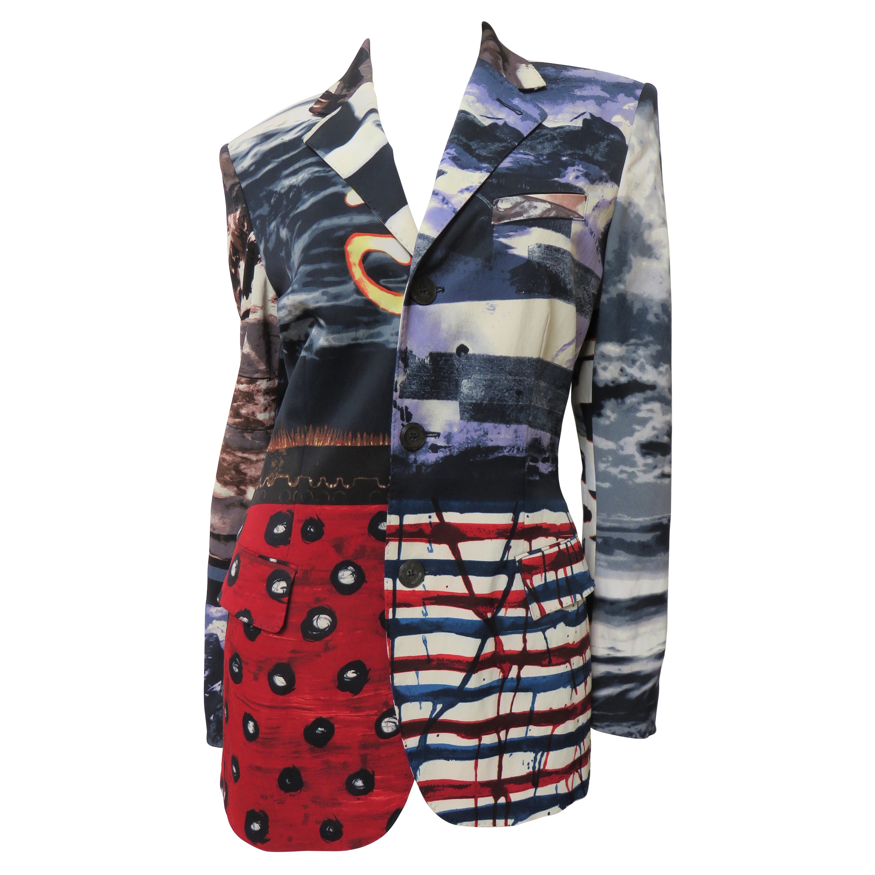 Jean Paul Gaultier Chaqueta multiestampada en bloques de color