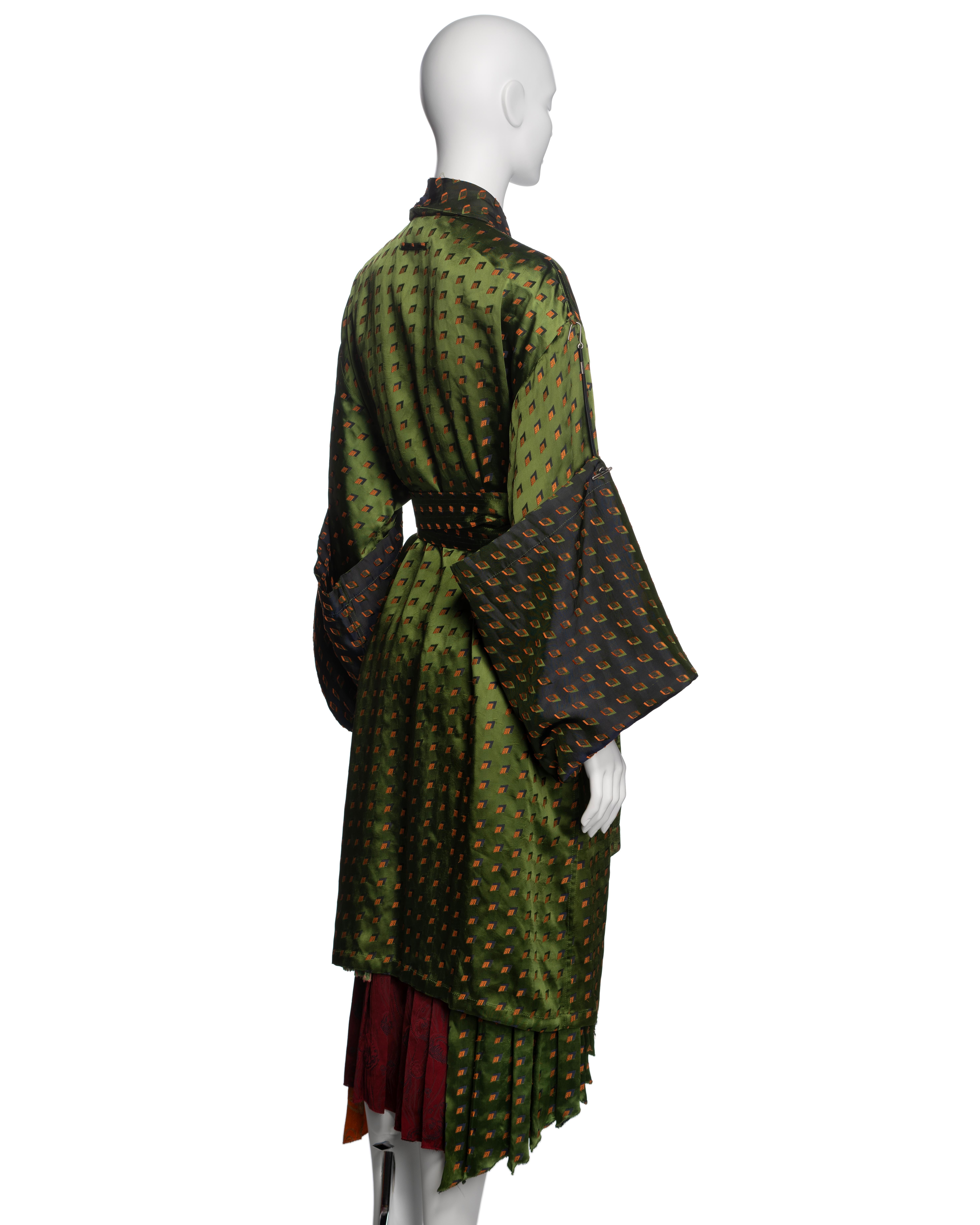 Jean Paul Gaultier Multicoloured Damask Wrap Jacket and Pleated Skirt, FW 2002 5