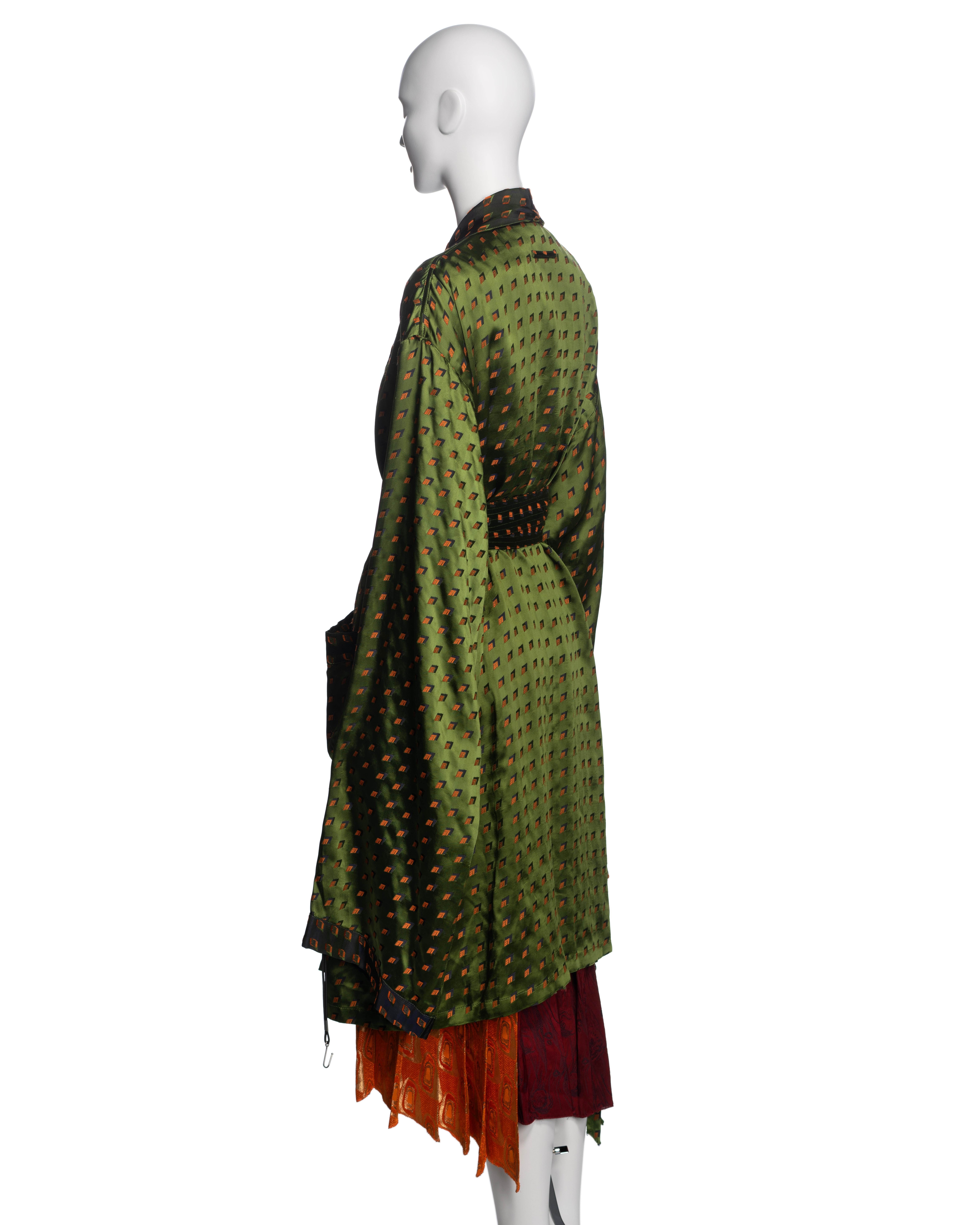 Jean Paul Gaultier Multicoloured Damask Wrap Jacket and Pleated Skirt, FW 2002 7