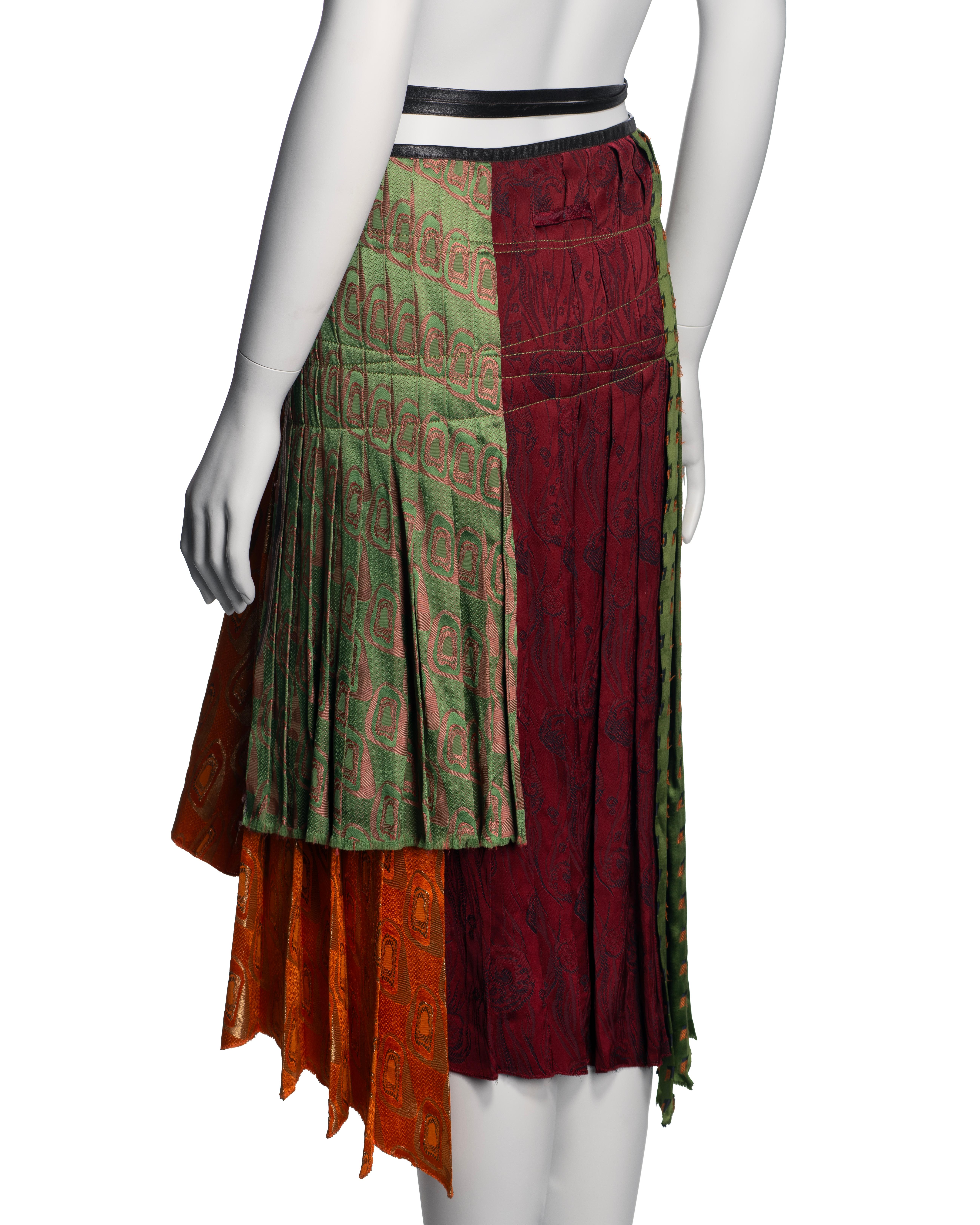 Jean Paul Gaultier Multicoloured Damask Wrap Jacket and Pleated Skirt, FW 2002 8