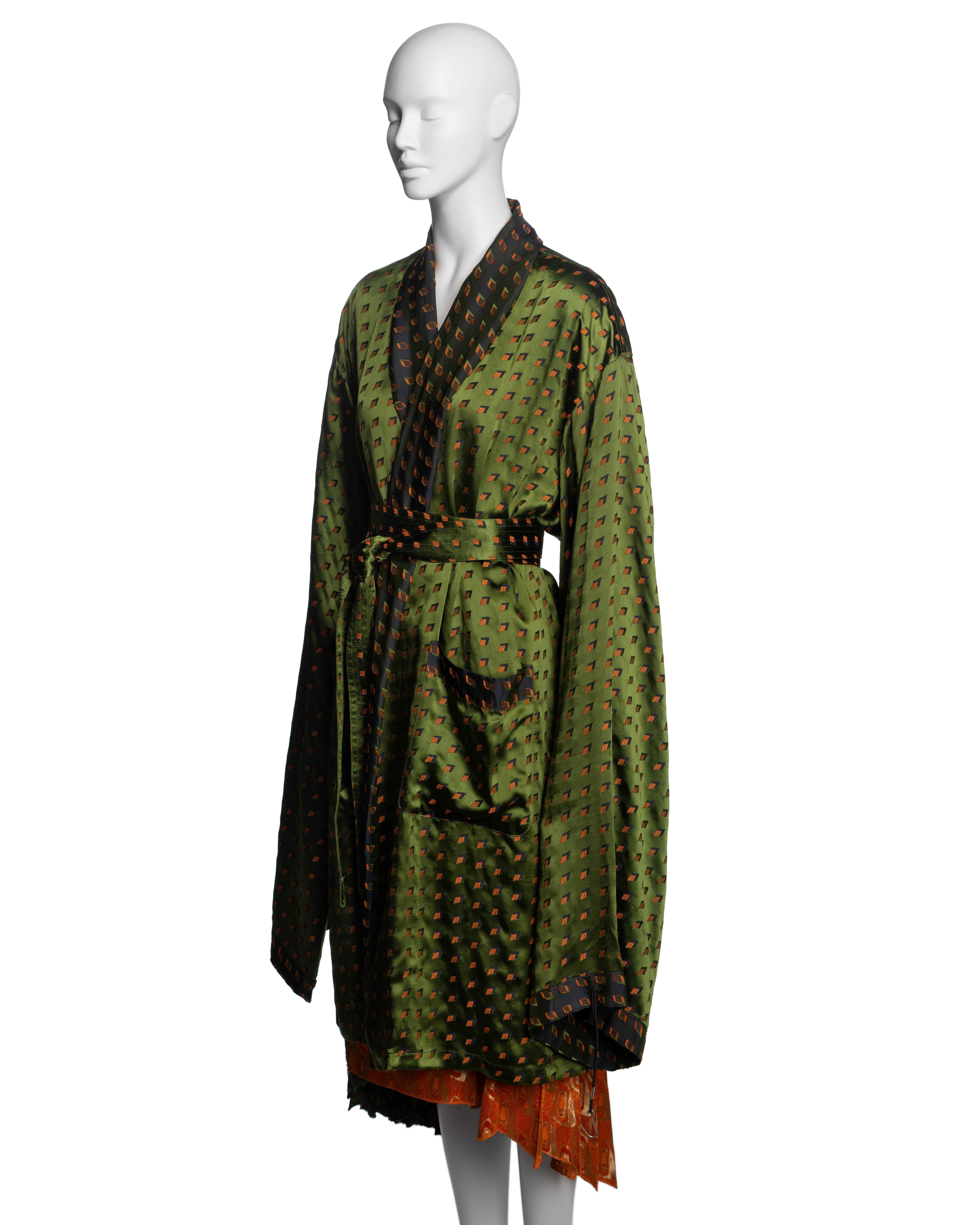 Jean Paul Gaultier Multicoloured Damask Wrap Jacket and Pleated Skirt, FW 2002 9