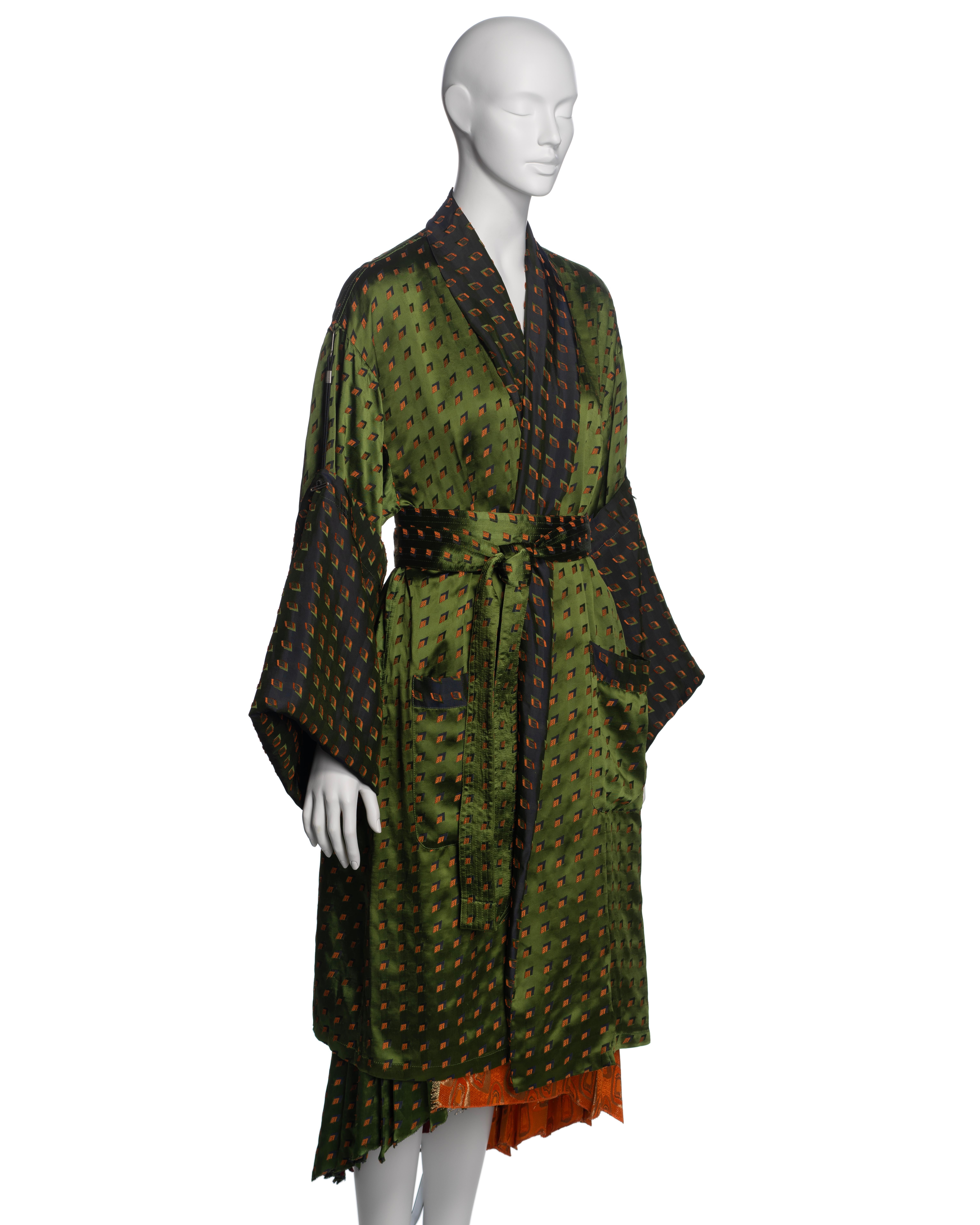 Jean Paul Gaultier Multicoloured Damask Wrap Jacket and Pleated Skirt, FW 2002 1