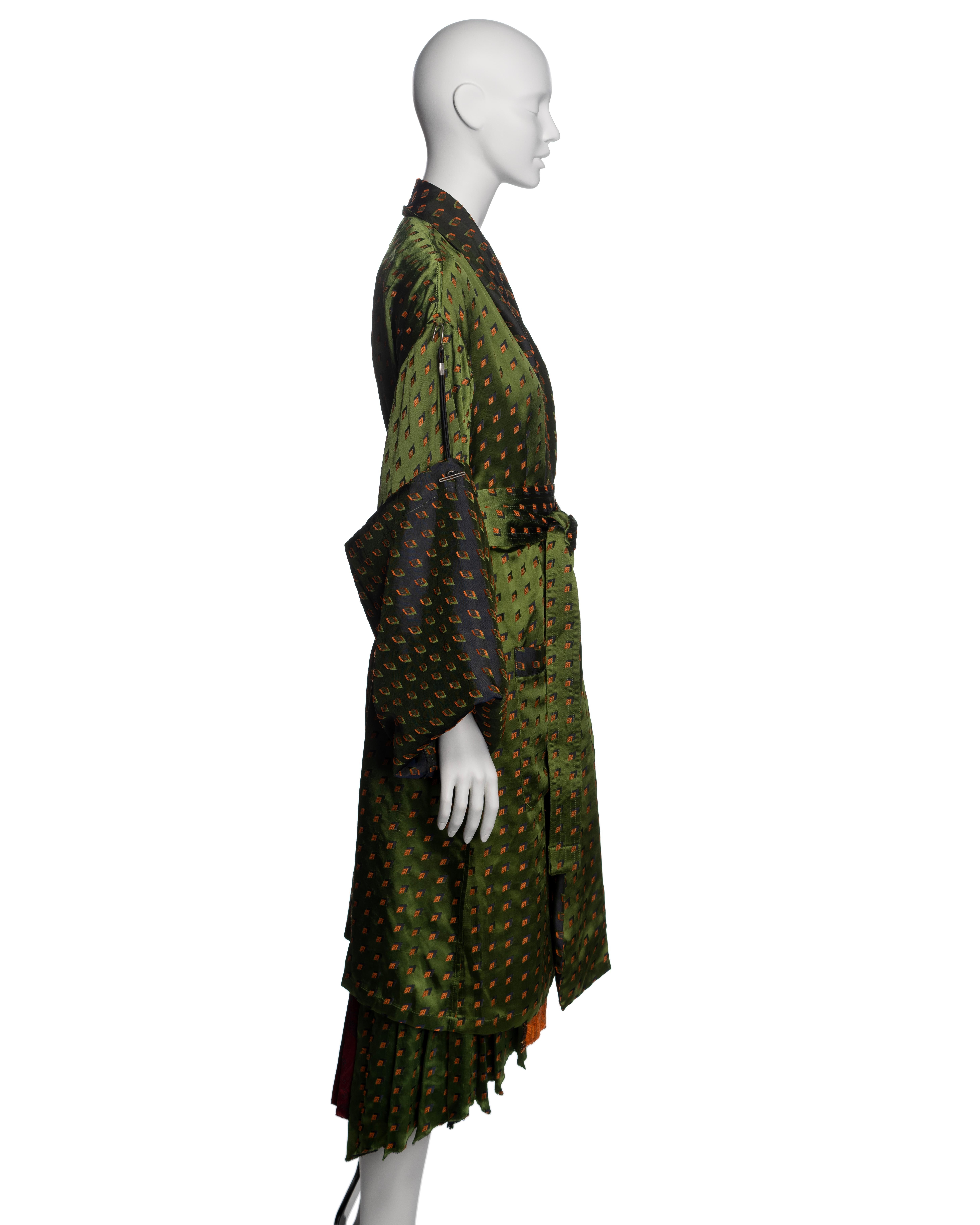 Jean Paul Gaultier Multicoloured Damask Wrap Jacket and Pleated Skirt, FW 2002 2