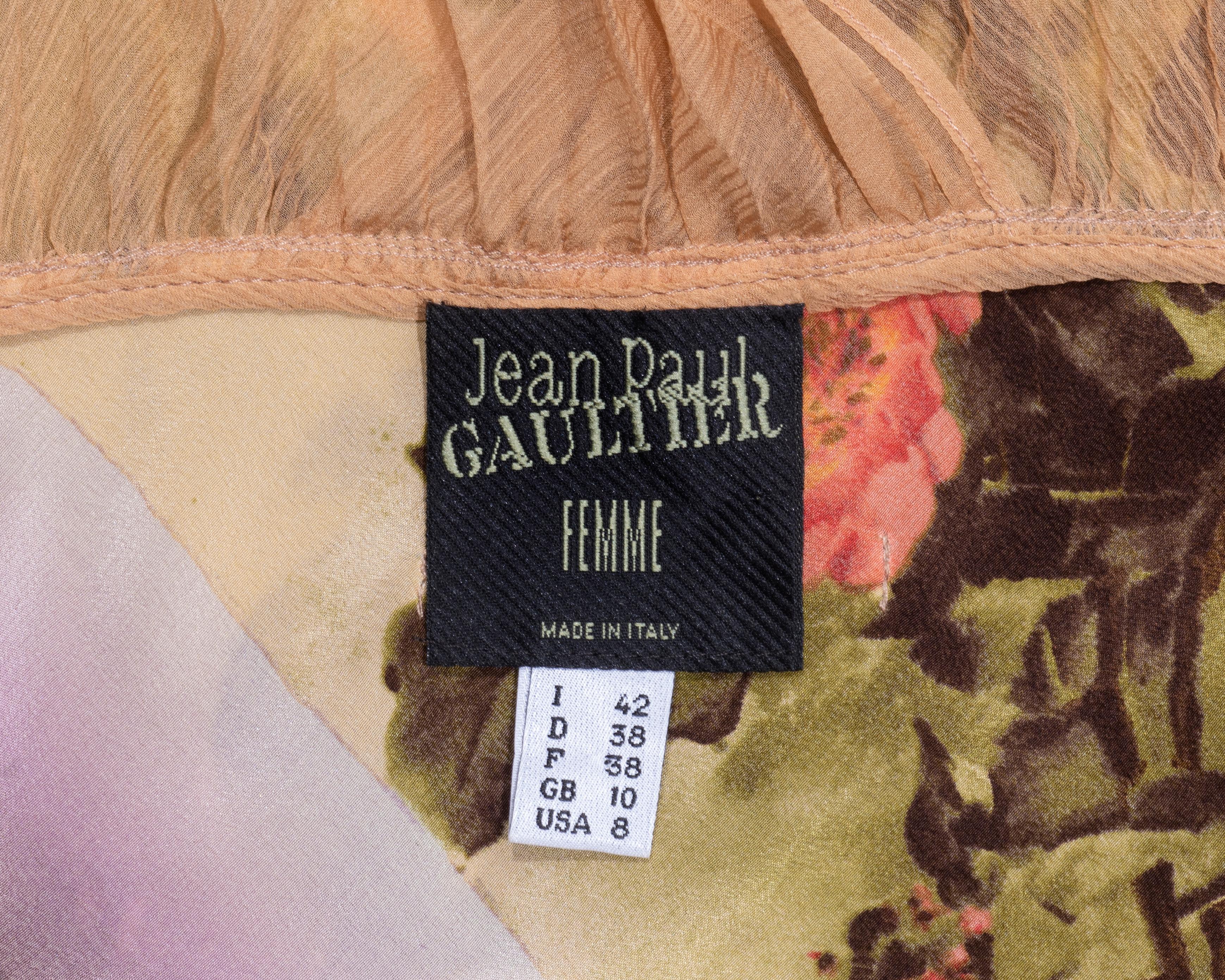 Jean Paul Gaultier multicoloured floral silk halterneck dress, ss 2001 For Sale 3