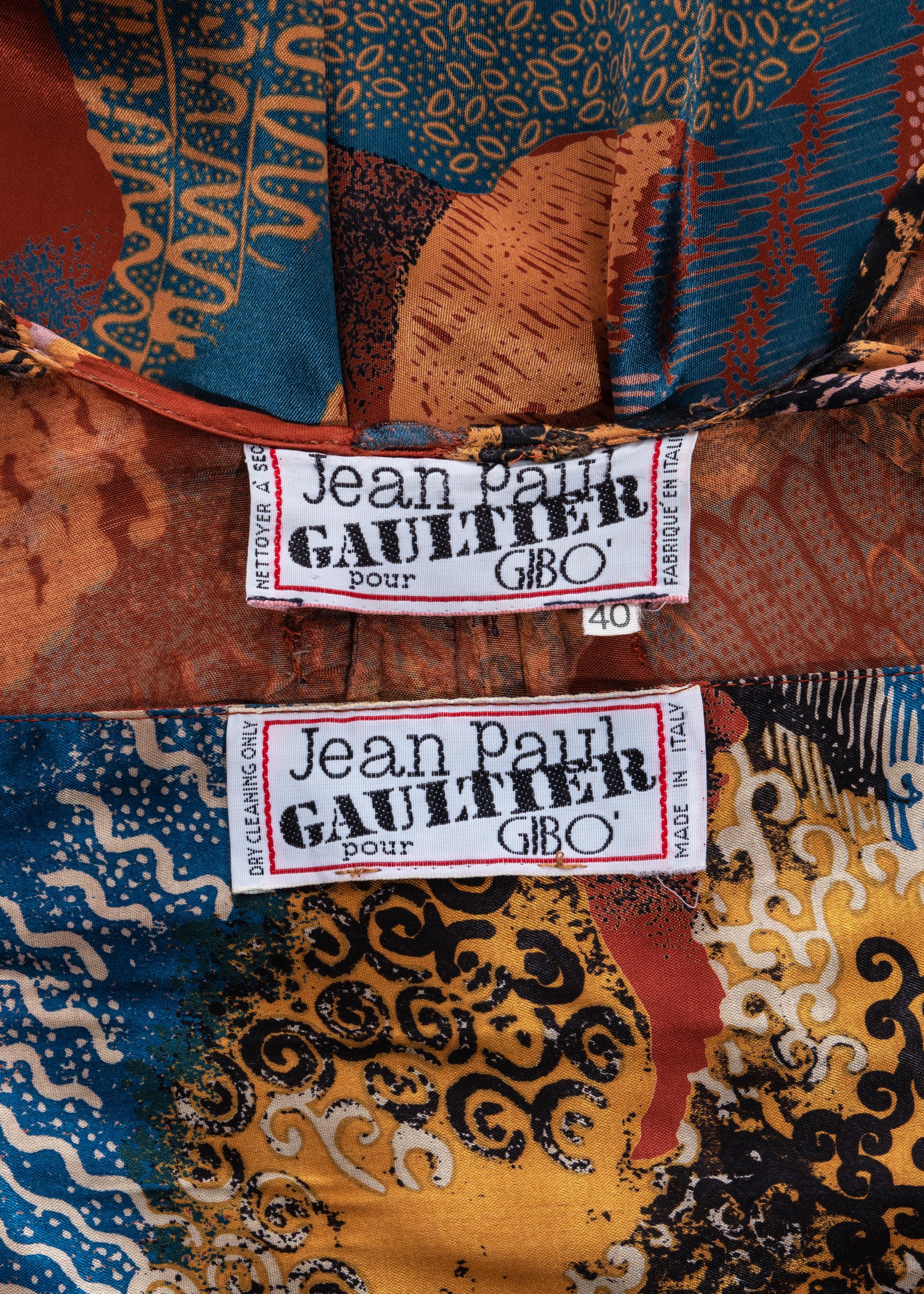Jean Paul Gaultier multicoloured satin evening robe and cummerbund, fw 1984 For Sale 1
