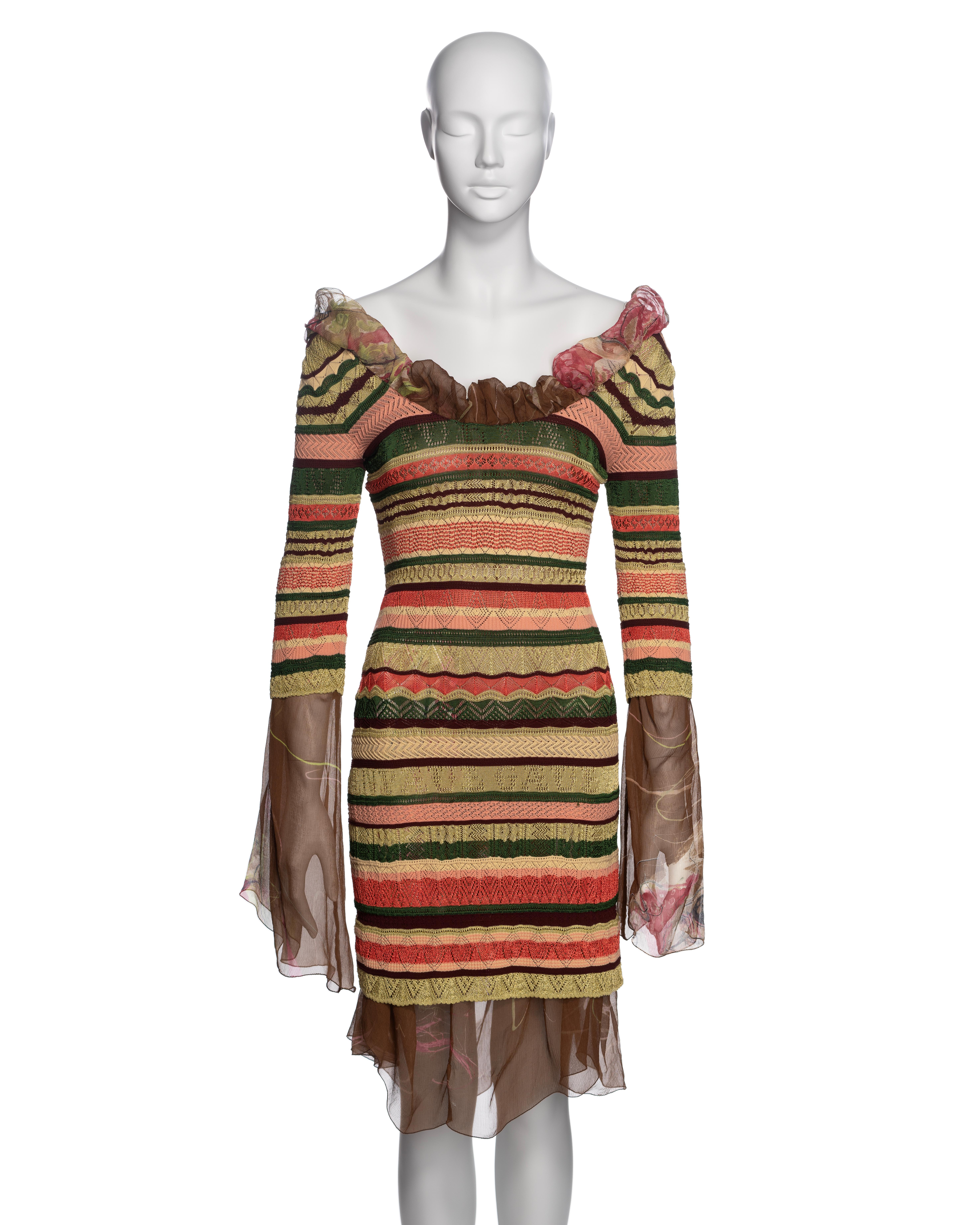 ▪ Brand: Jean Paul Gaultier 
▪ Creative Director: Jean Paul Gaultier 
▪ Collection: Spring-Summer 2005
▪ Fabric: Silk, Rayon, Polyamide 
▪ Details: This stretch knitted dress features multicolored horizontal stripes created using various