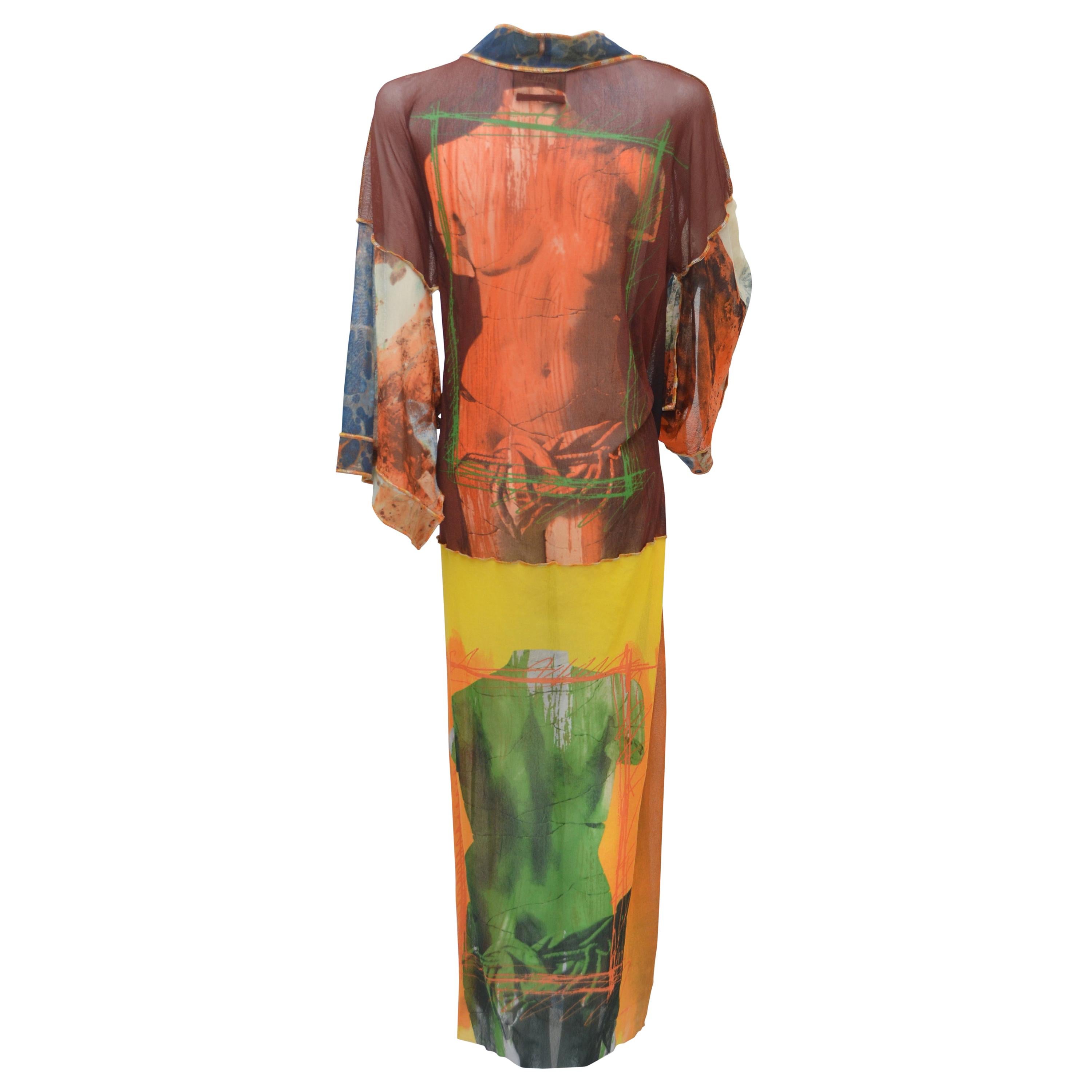 Jean Paul Gaultier "Venus De Milo"  Long Kimono Dress   Mint  SZ M