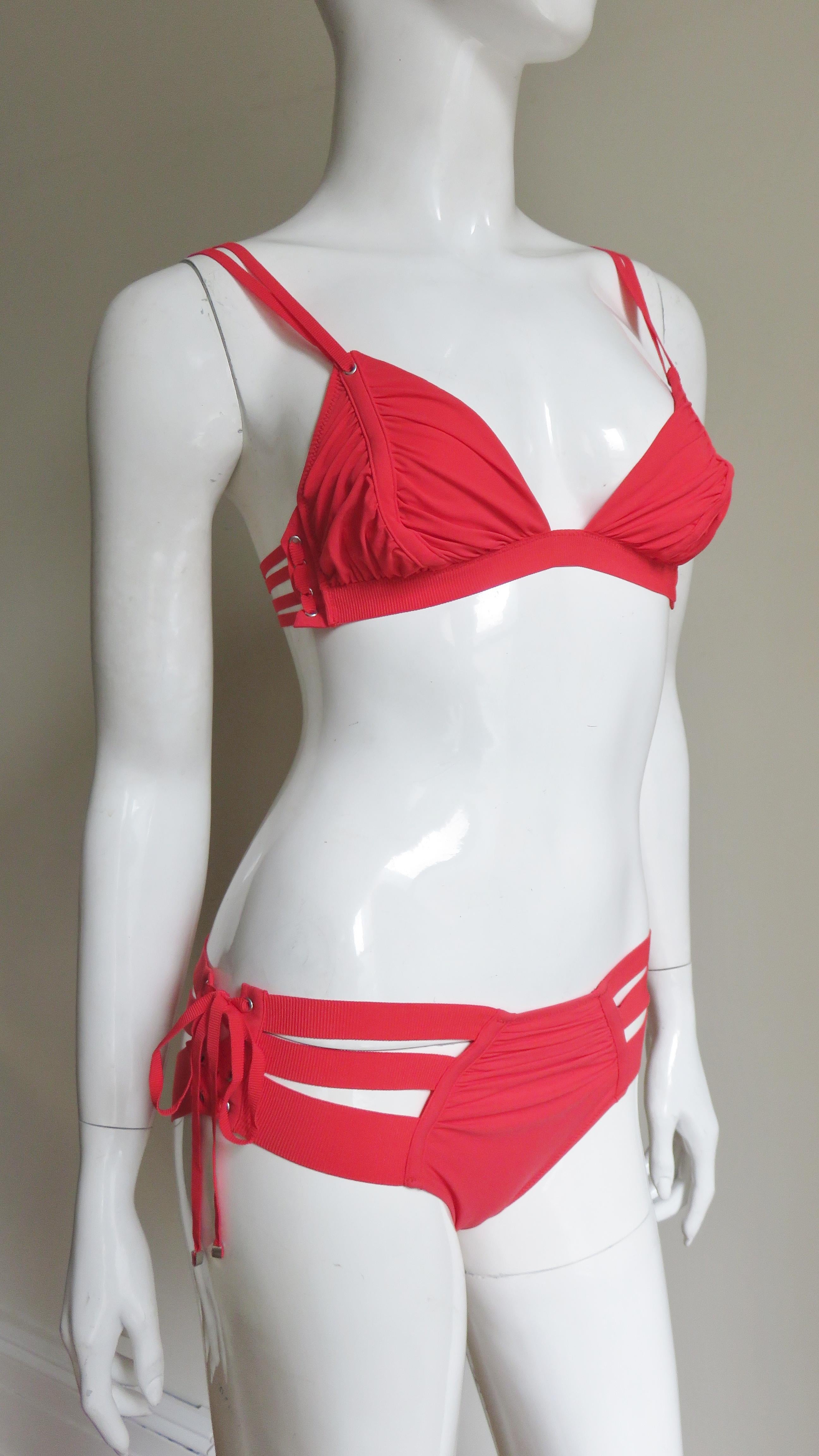Jean Paul Gaultier New Cut out Lace up Bikini Swimsuit 4