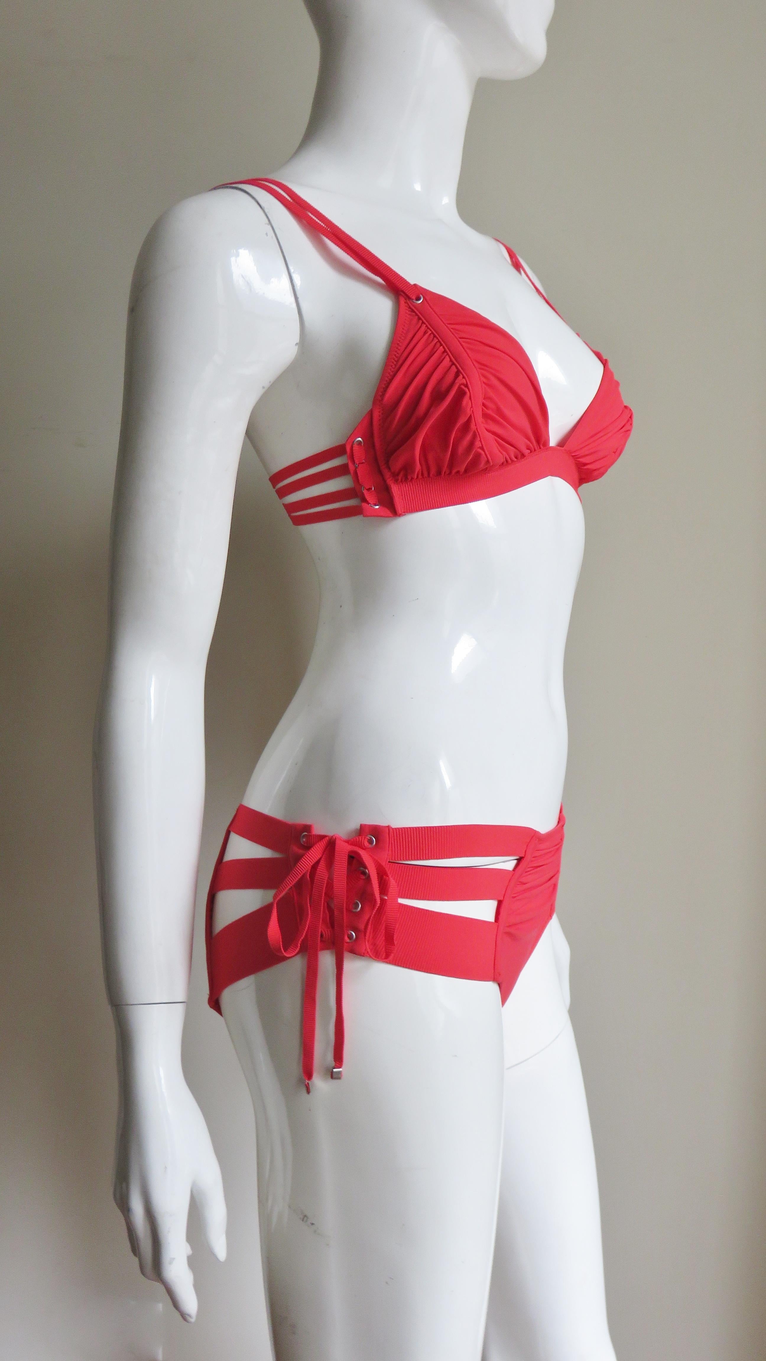 Jean Paul Gaultier New Cut out Lace up Bikini Swimsuit 5