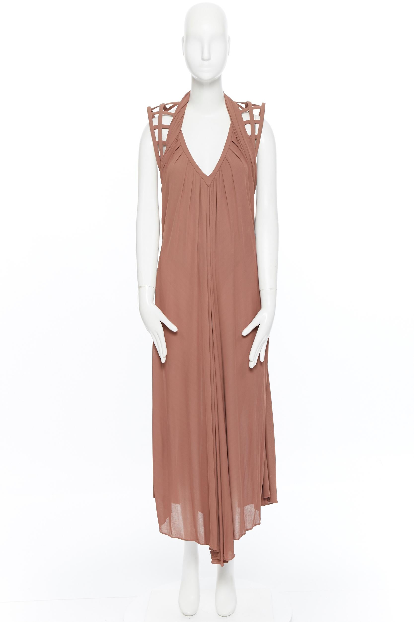 JEAN PAUL GAULTIER nude beige caged structured shoulder draped midi dress
Brand: Jean Paul Gaultier
Designer: Jean Paul Gaultier
Model Name / Style: Caged shoulder dress
Material: Composition label removed
Color: Beige
Pattern: Solid
Extra Detail: