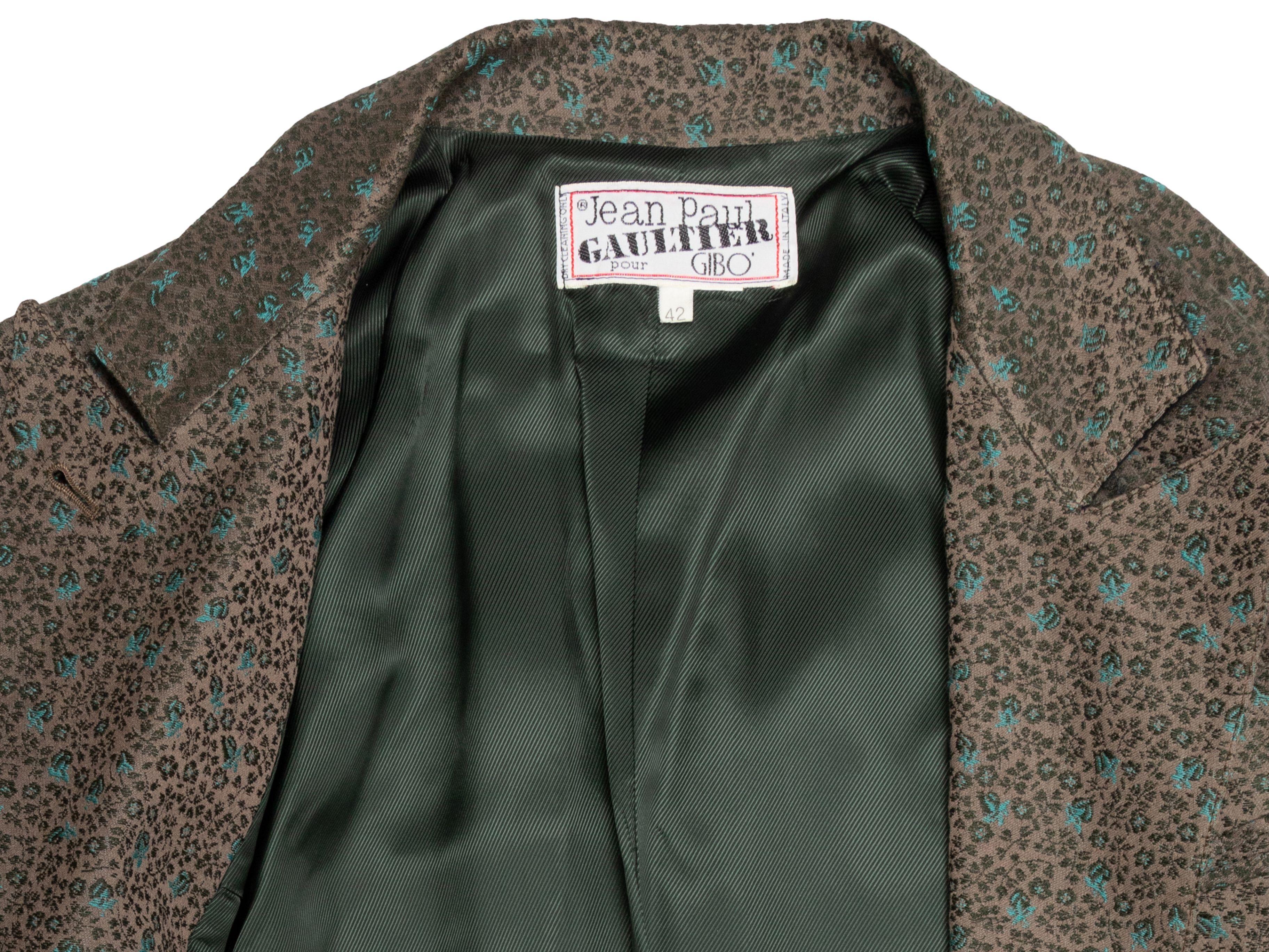 Jean Paul Gaultier Olive & Multicolor Jacquard Blazer 4
