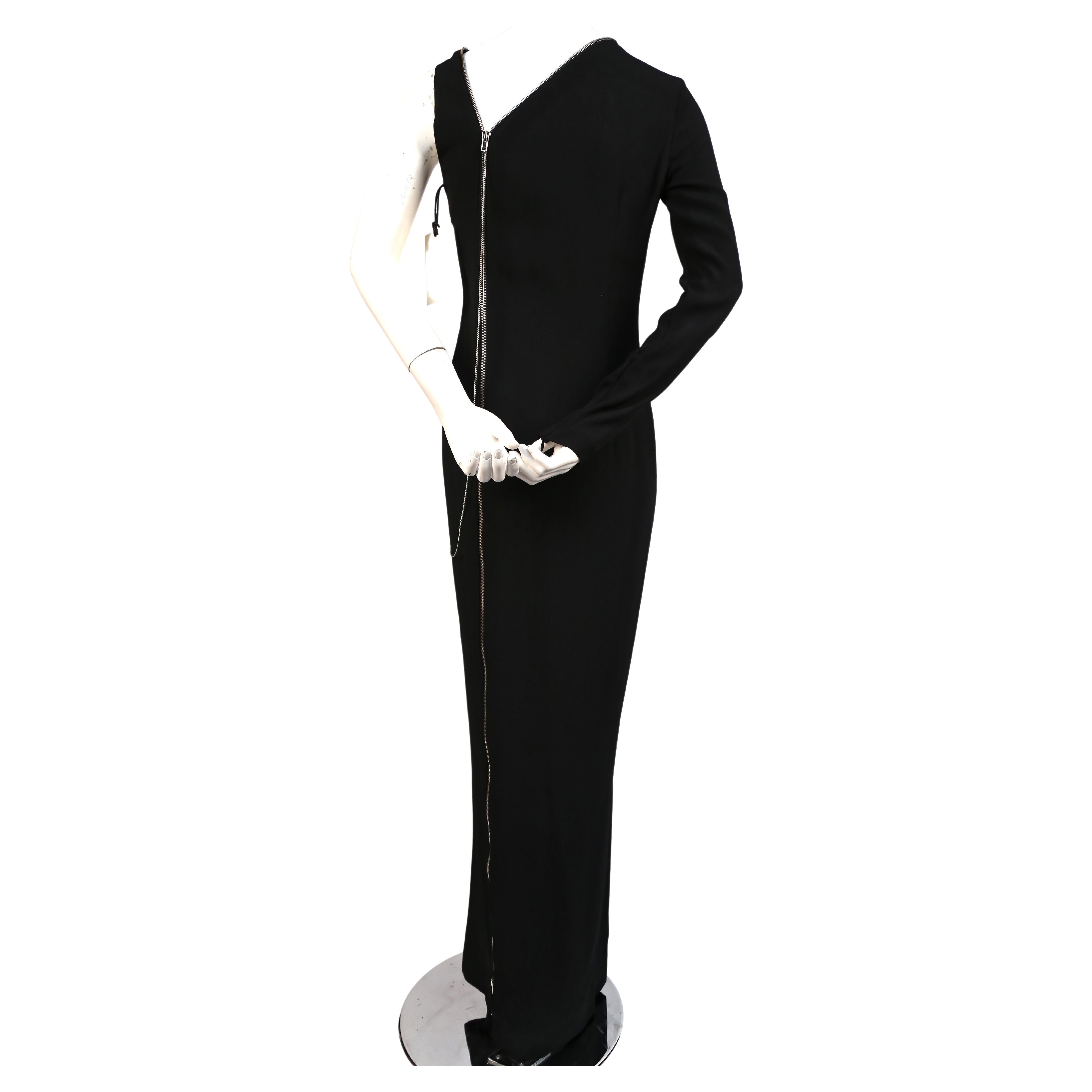 Women's or Men's Jean Paul Gaultier one sleeved black crepe dress with zippers - NEW For Sale