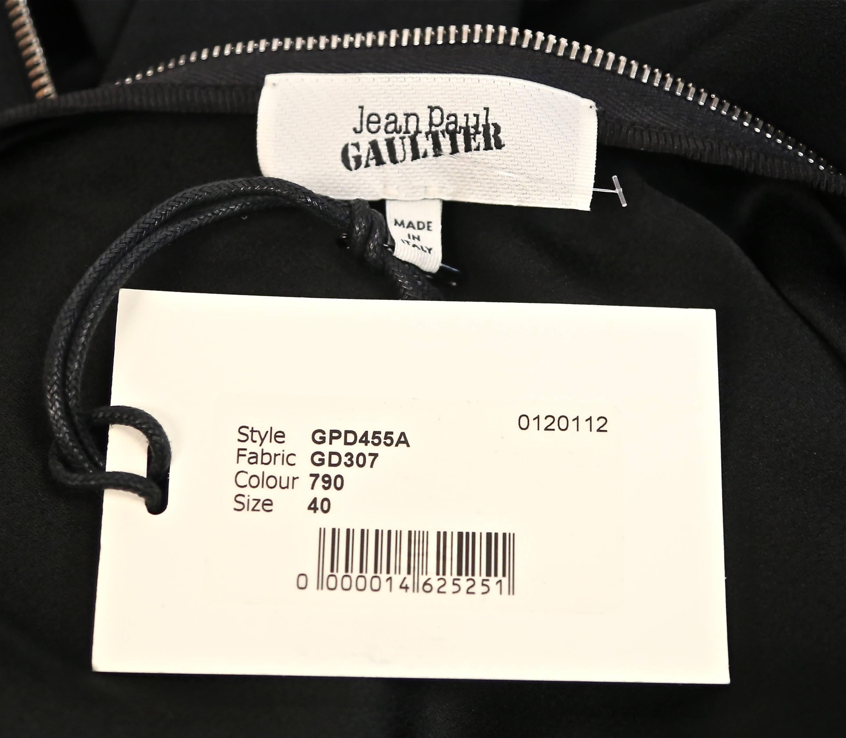 2000's JEAN PAUL GAULTIER one sleeved black crepe dress with zippers - NEW TAGS For Sale 1