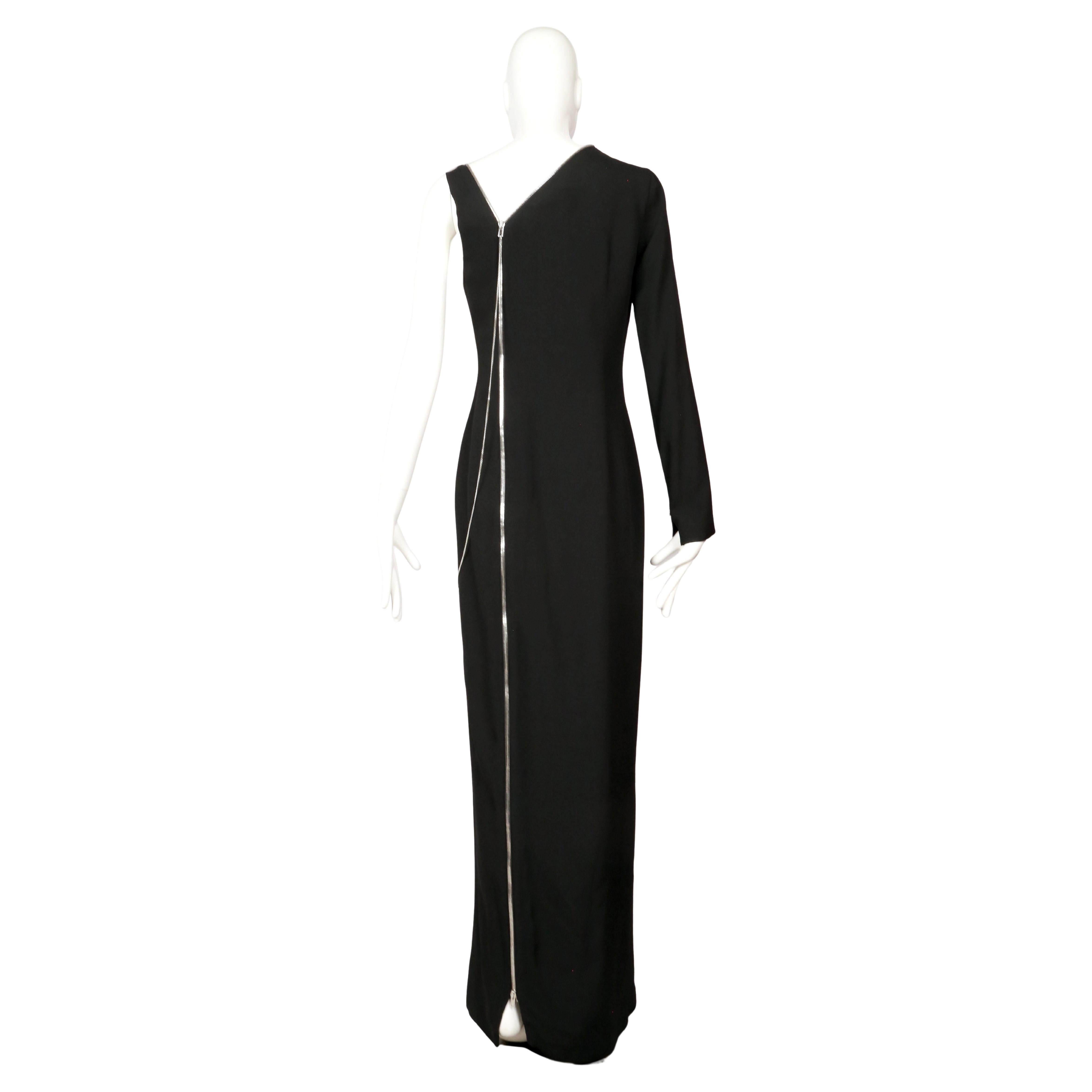 JEAN PAUL GAULTIER Robe à une manche en crêpe noir avec fermetures éclair - NEUVE AVEC ETIQUETTES en vente 7
