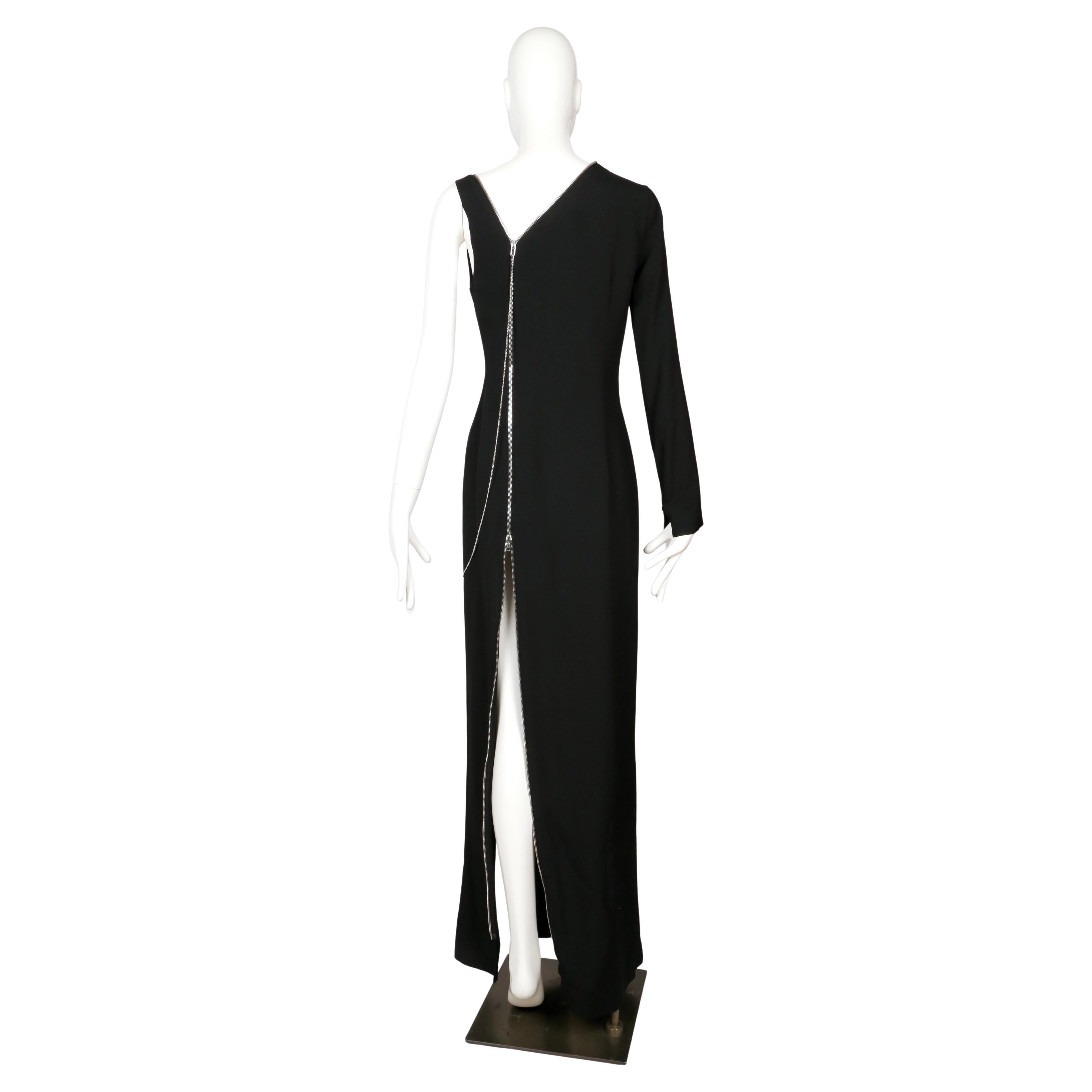 JEAN PAUL GAULTIER Robe à une manche en crêpe noir avec fermetures éclair - NEUVE AVEC ETIQUETTES en vente 8