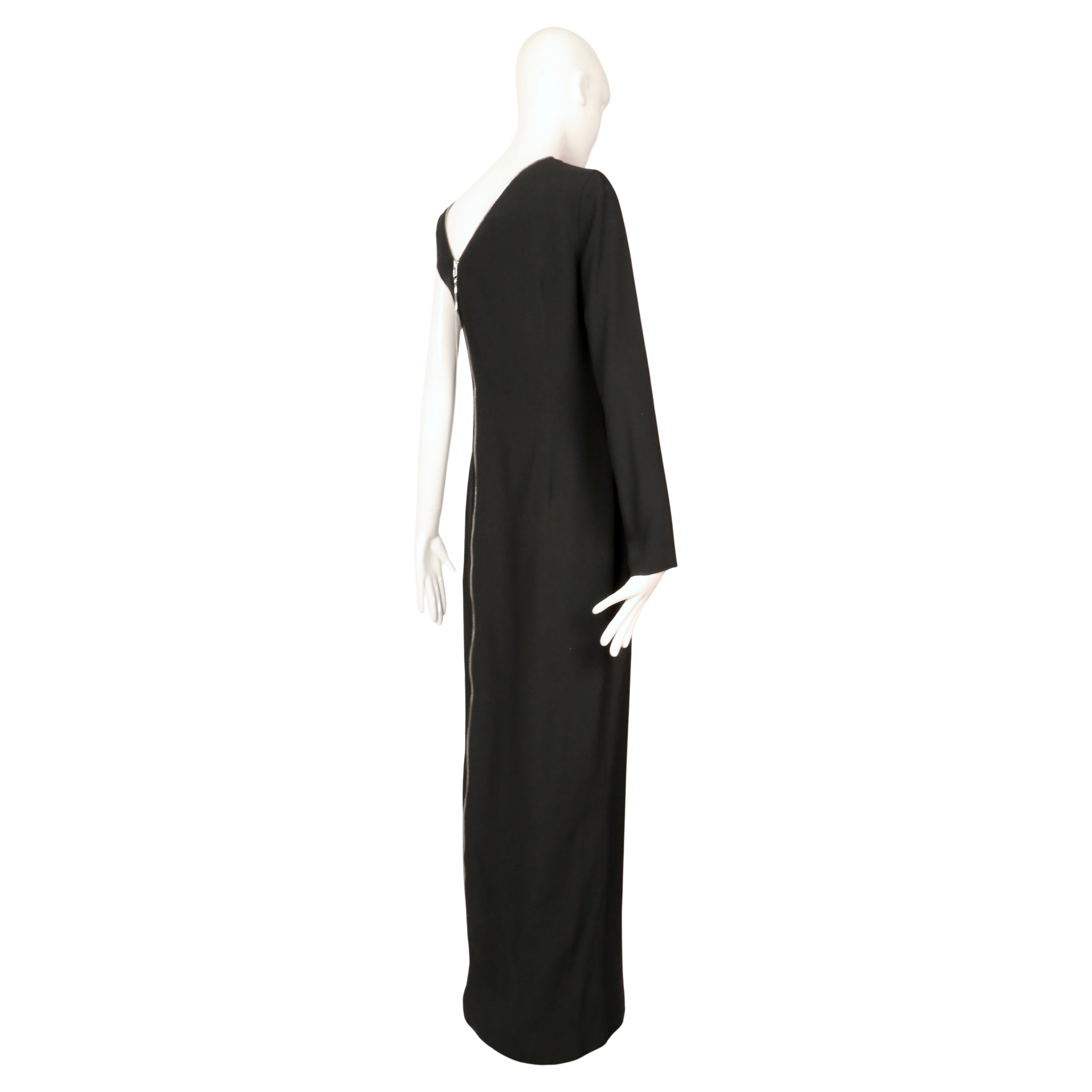 JEAN PAUL GAULTIER Robe à une manche en crêpe noir avec fermetures éclair - NEUVE AVEC ETIQUETTES en vente 2