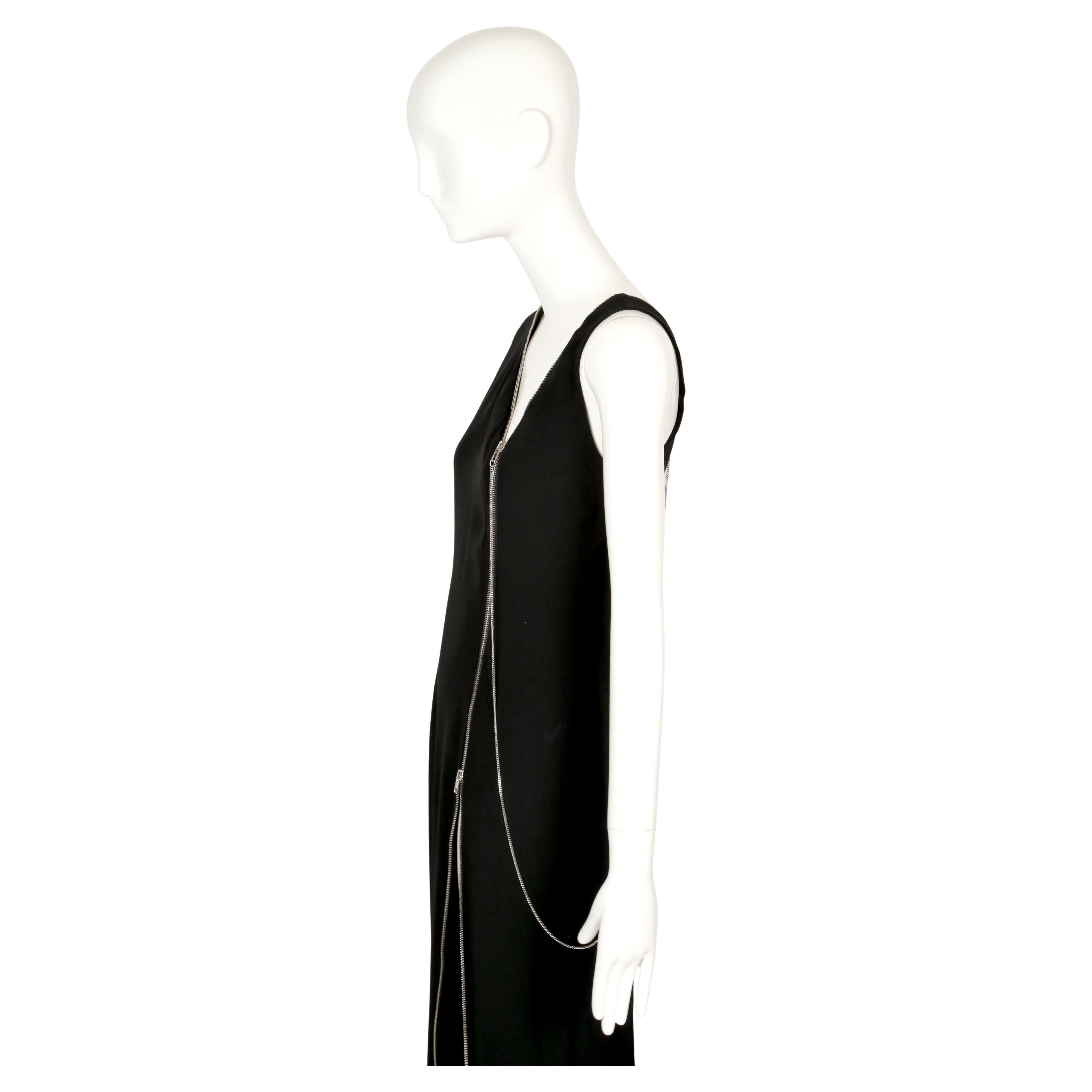 JEAN PAUL GAULTIER Robe à une manche en crêpe noir avec fermetures éclair - NEUVE AVEC ETIQUETTES en vente 4