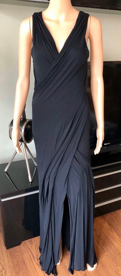 Jean Paul Gaultier Open Back Black Maxi Evening Dress