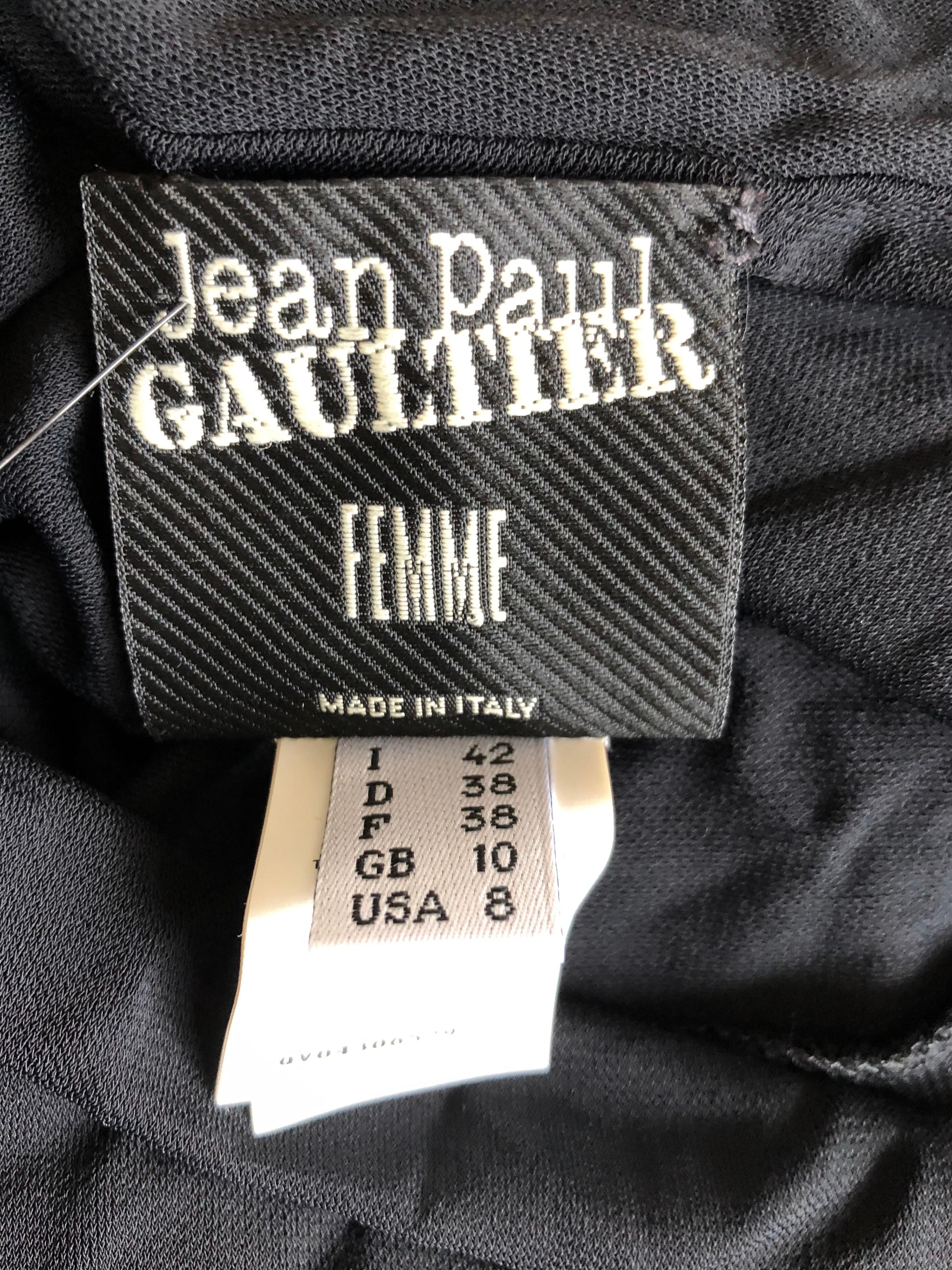 Women's Jean Paul Gaultier Open Back Black Maxi Evening Dress For Sale