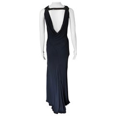 Jean Paul Gaultier Schwarzes Maxi-Abendkleid mit offenem Rücken