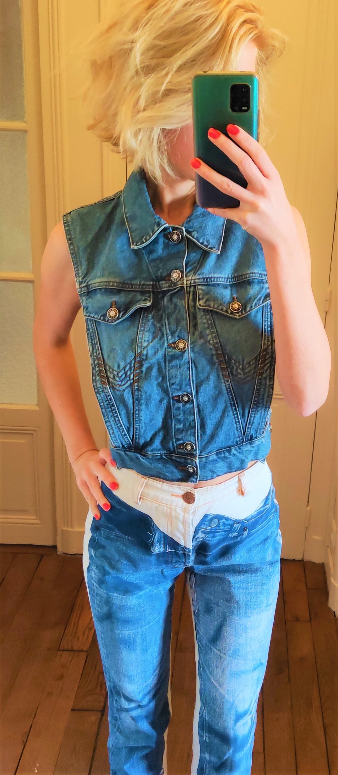 Jean Paul Gaultier Open Sided Cutout Cut Out Denim 90s Corset Top Vest Jacket 7