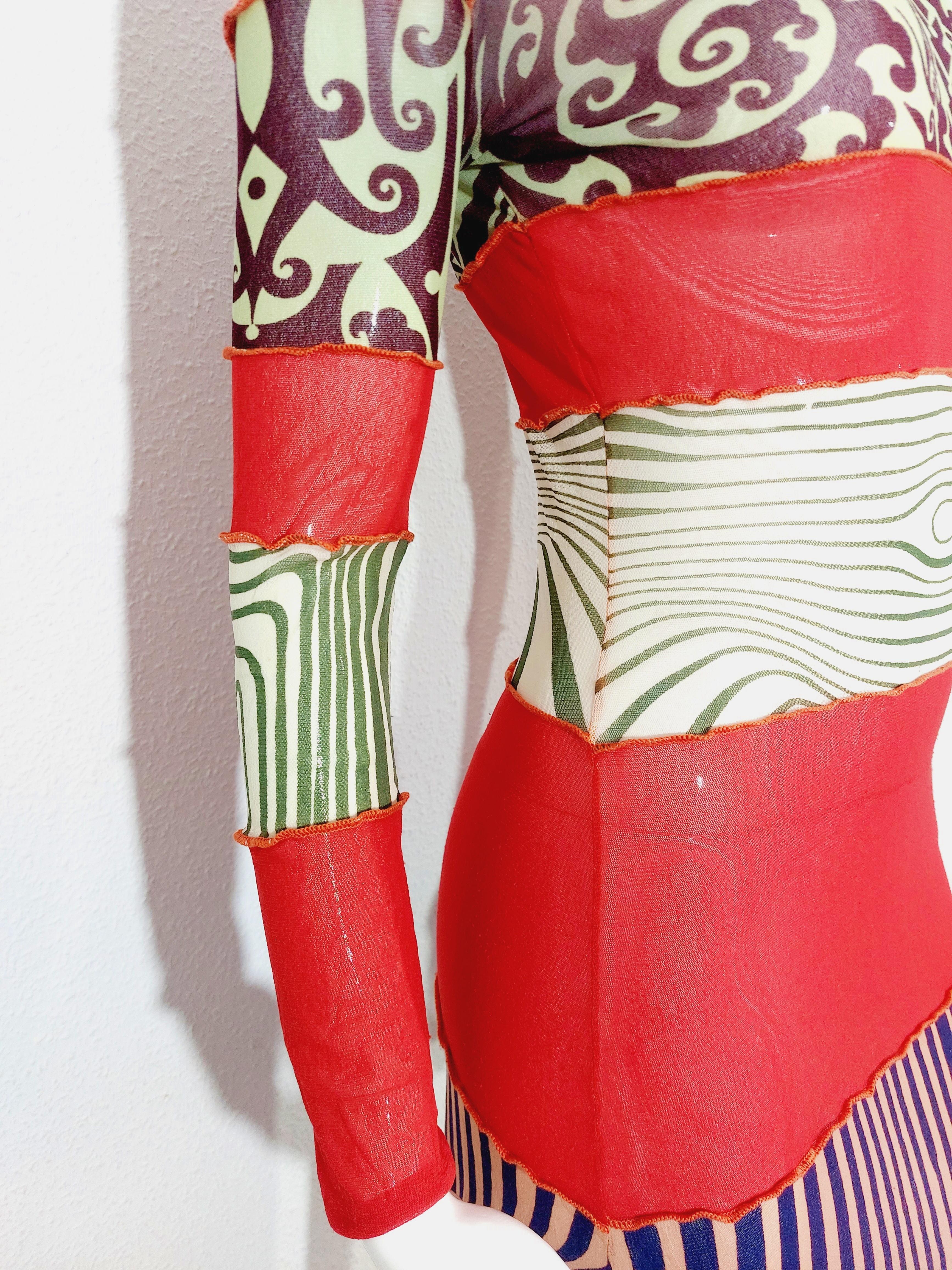 Jean Paul Gaultier Optical Illusion Nude Ethic Trompe l'oeil Vanessa Guide Dress en vente 1