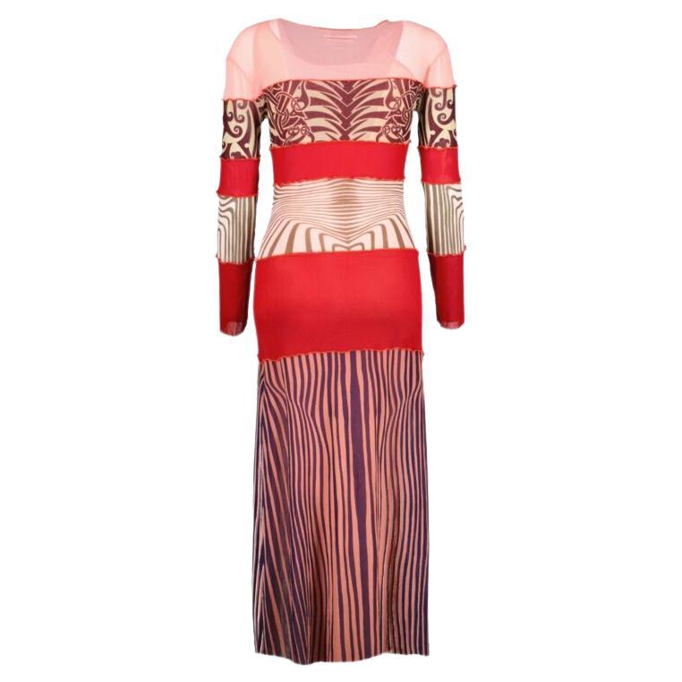 Jean Paul Gaultier Optical Illusion Nude Ethic Trompe l'oeil Vanessa Guide Dress For Sale