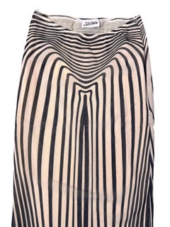 Jean Paul Gaultier Optical Stripe Mesh Maxi Skirt, New With Tags