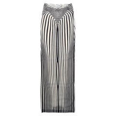 Jean Paul Gaultier Optical Stripe Mesh Maxi Skirt, New With Tags