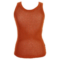 Jean Paul Gaultier Orange Cotton Mesh Shirt